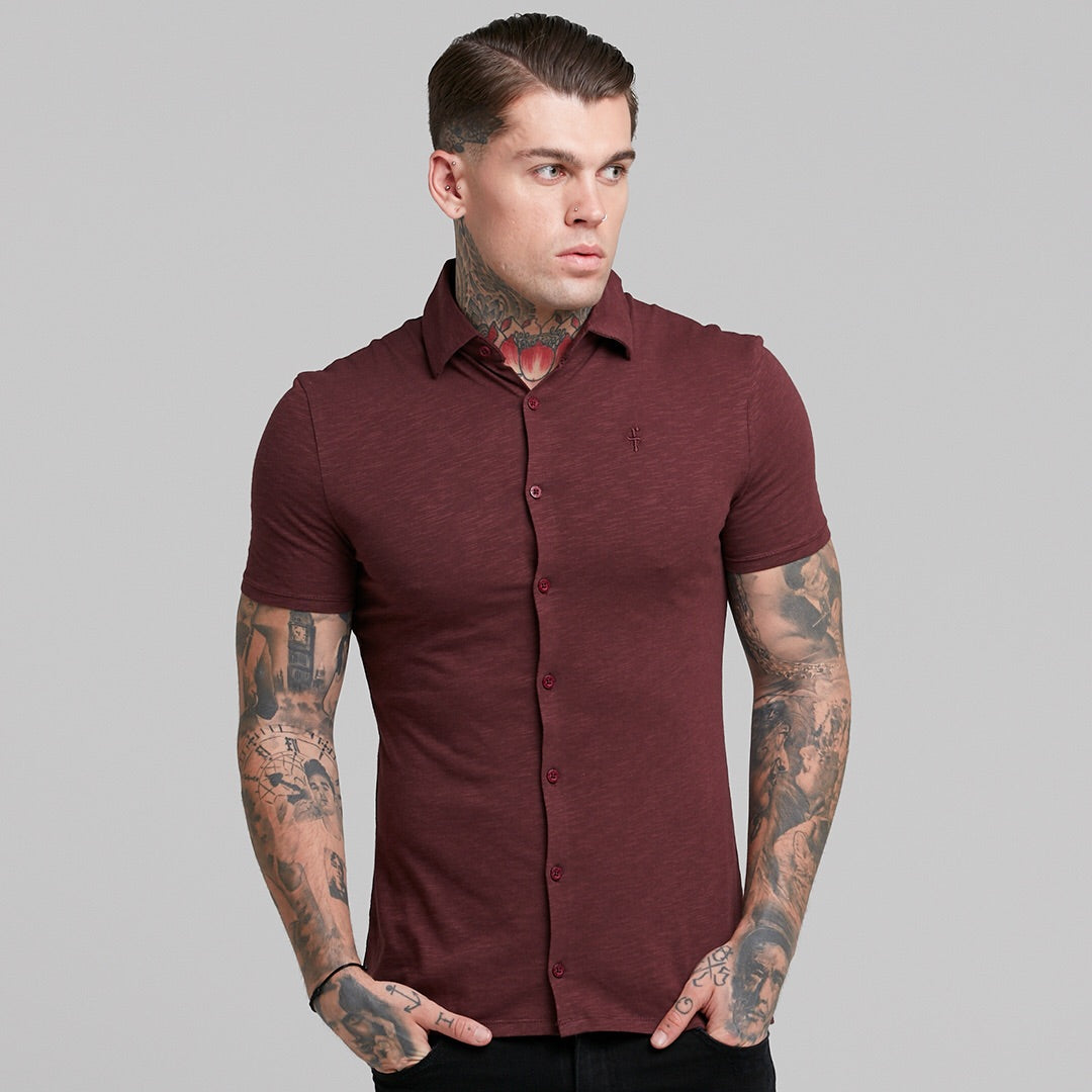 Burgundy Jersey Short Sleeve - FSH016 (LAST CHANCE)