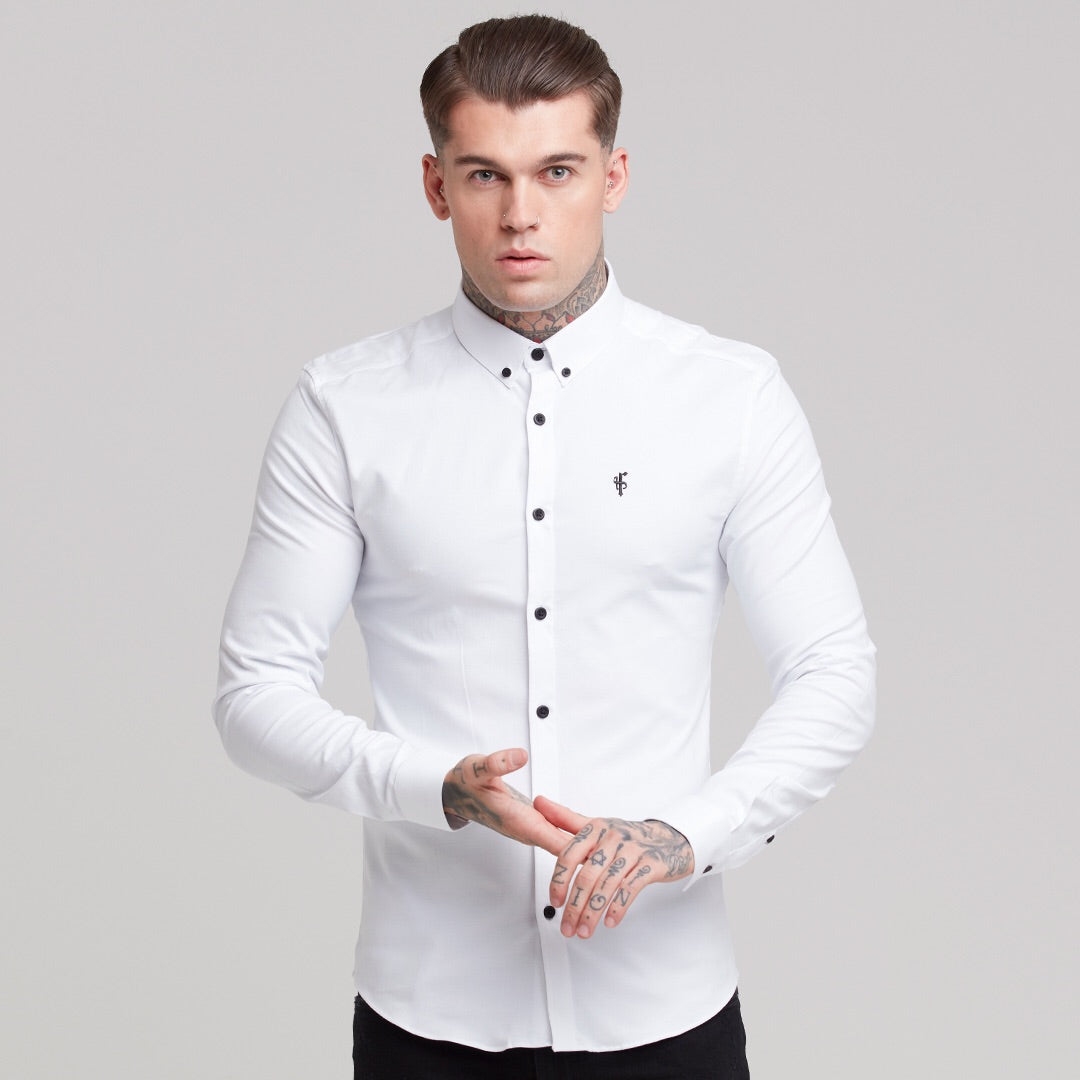 Super Slim Stretch Classic Oxford White - FS300