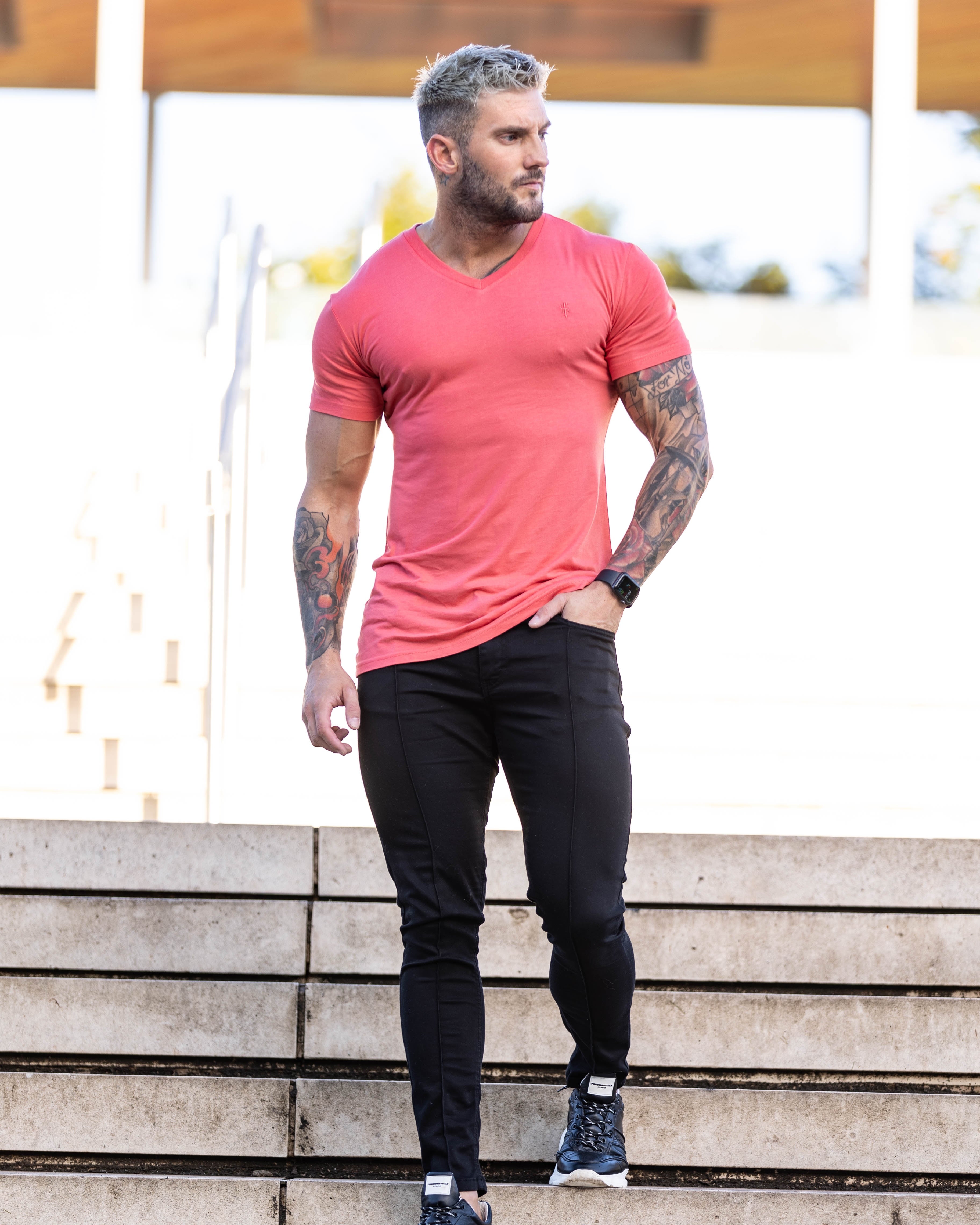Classic Coral V Neck - FSH763
