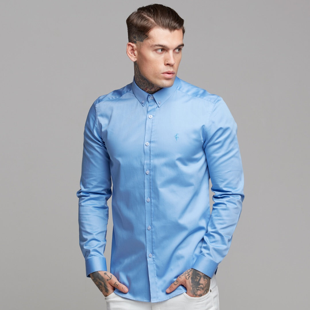 Classic Button Down Light Blue Luxe Egyptian Cotton - FS495 (LAST CHANCE)