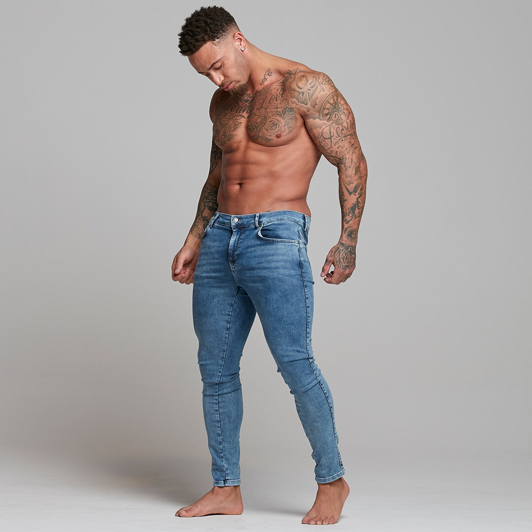 Slim Stretch Blue Acid Wash Jeans - FSH306