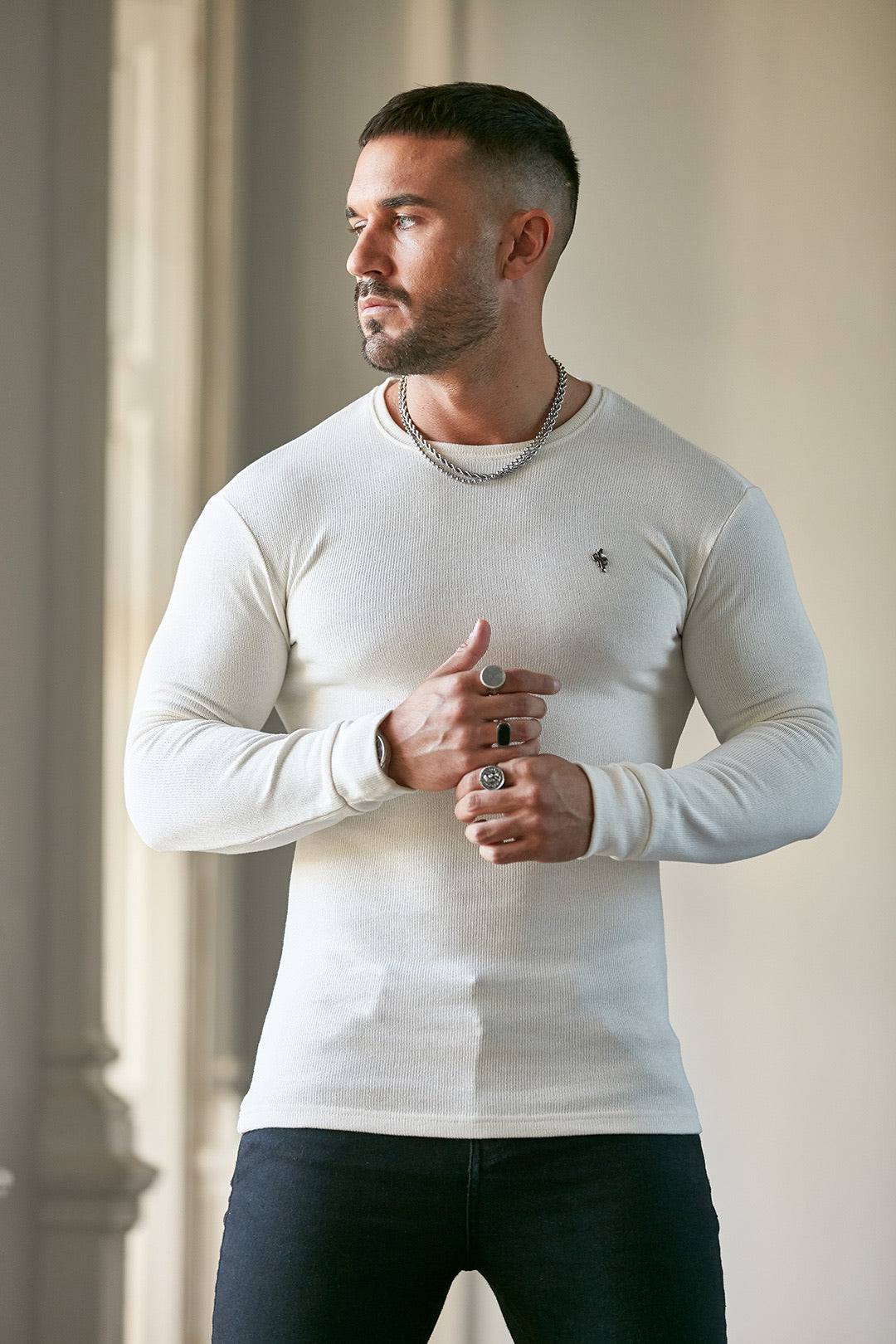 Classic Cream Super Slim Jumper - FSH411