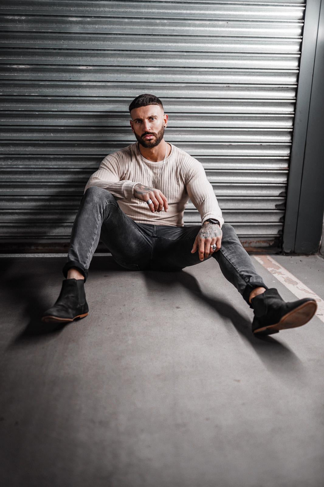 Slim Stretch Black Acid Wash Jeans - FSH301