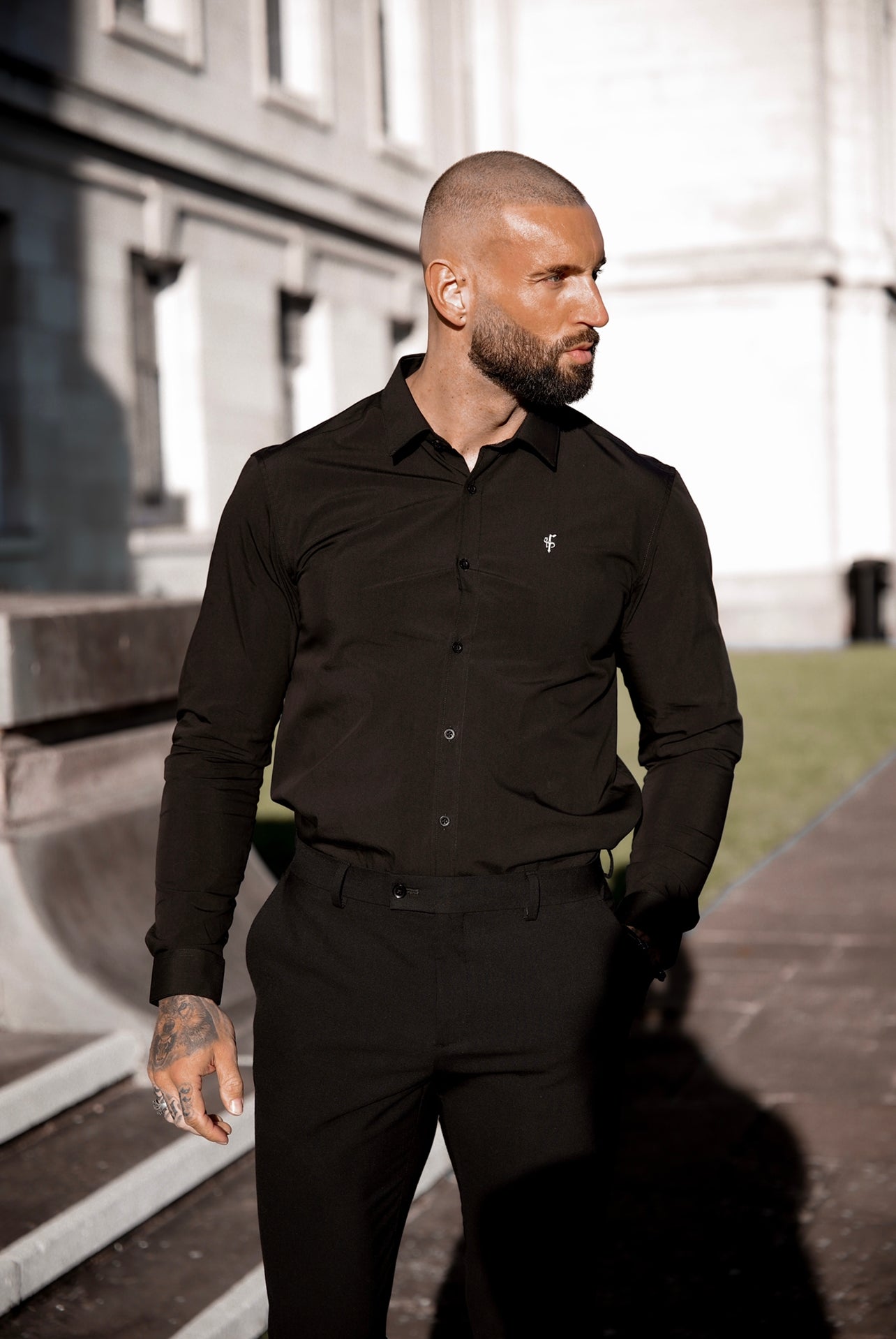 Boxy Stretch Black Long Sleeve - FSBOXY898