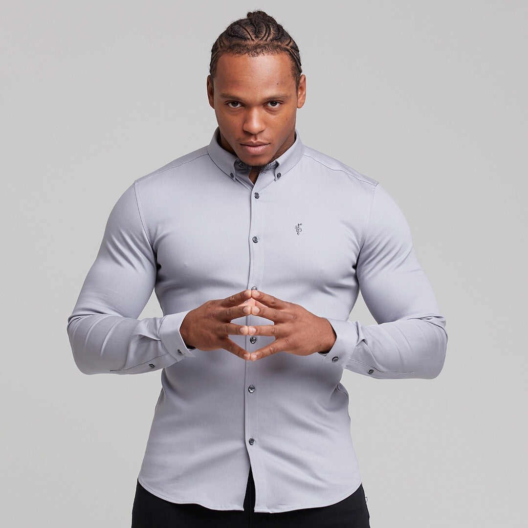 Super Slim Stretch Grey Denim Long Sleeve - FS209