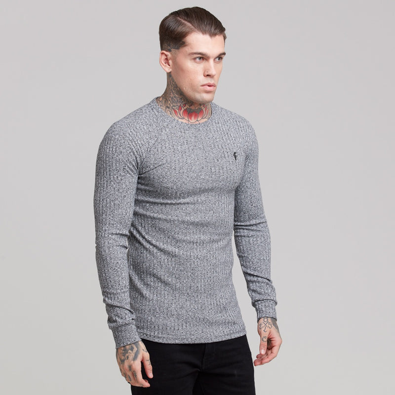 Father Sons Classic Grey & Black Ribbed Knit Jumper - FSH079