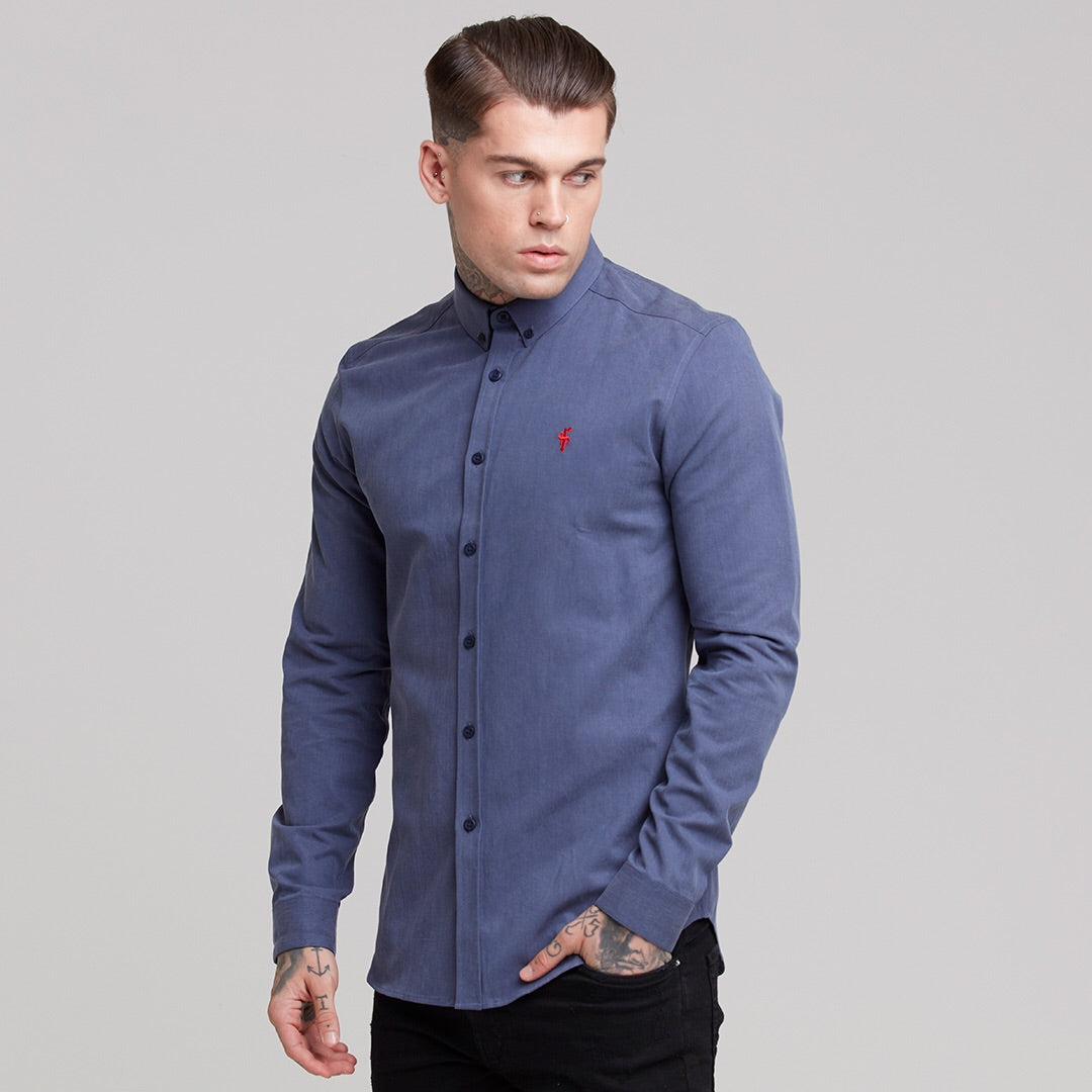 Classic Blue Lyocell Long Sleeve (Red Emblem) - FS469 (LAST CHANCE)