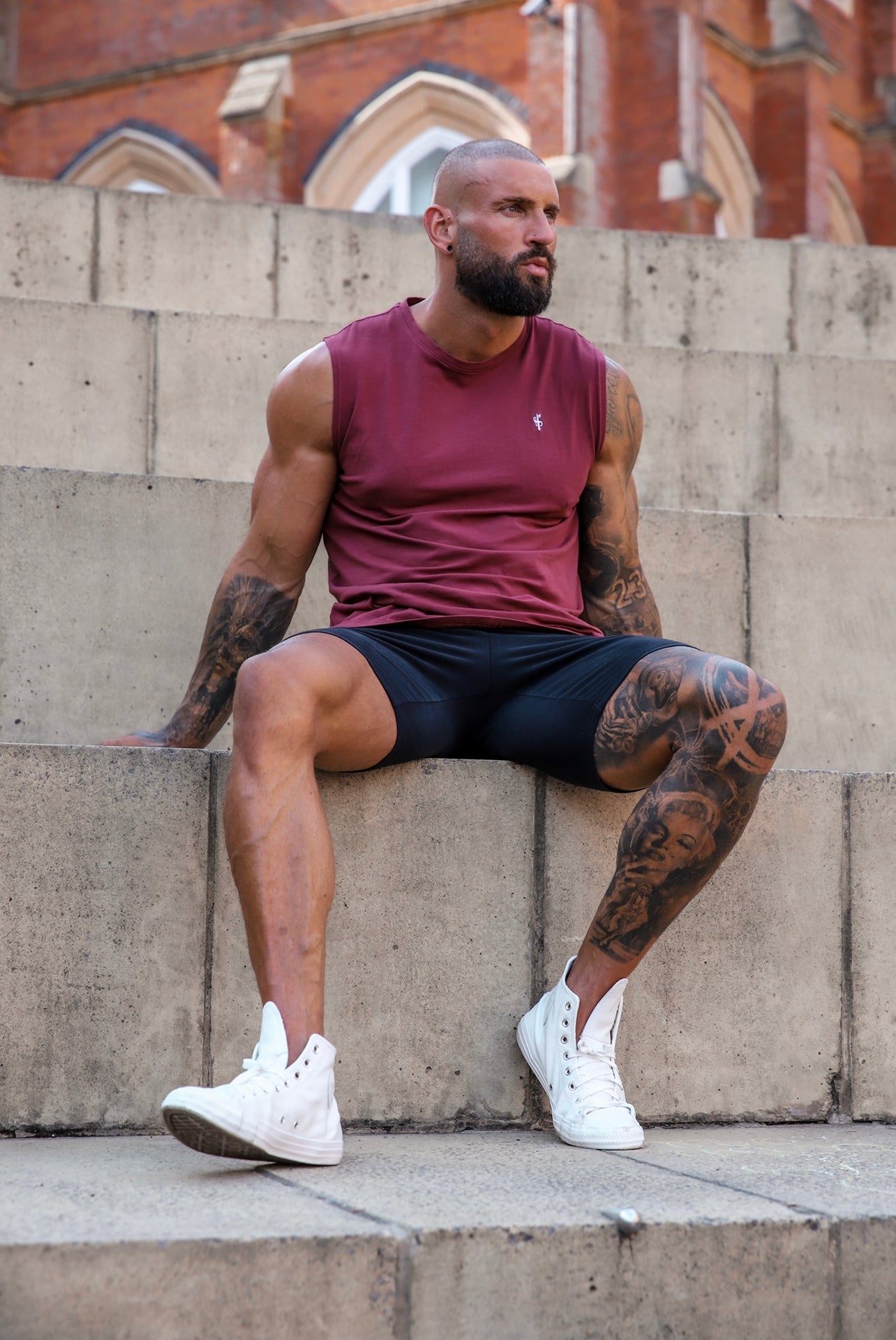 Classic Burgundy Longline Gym Vest - FSH759