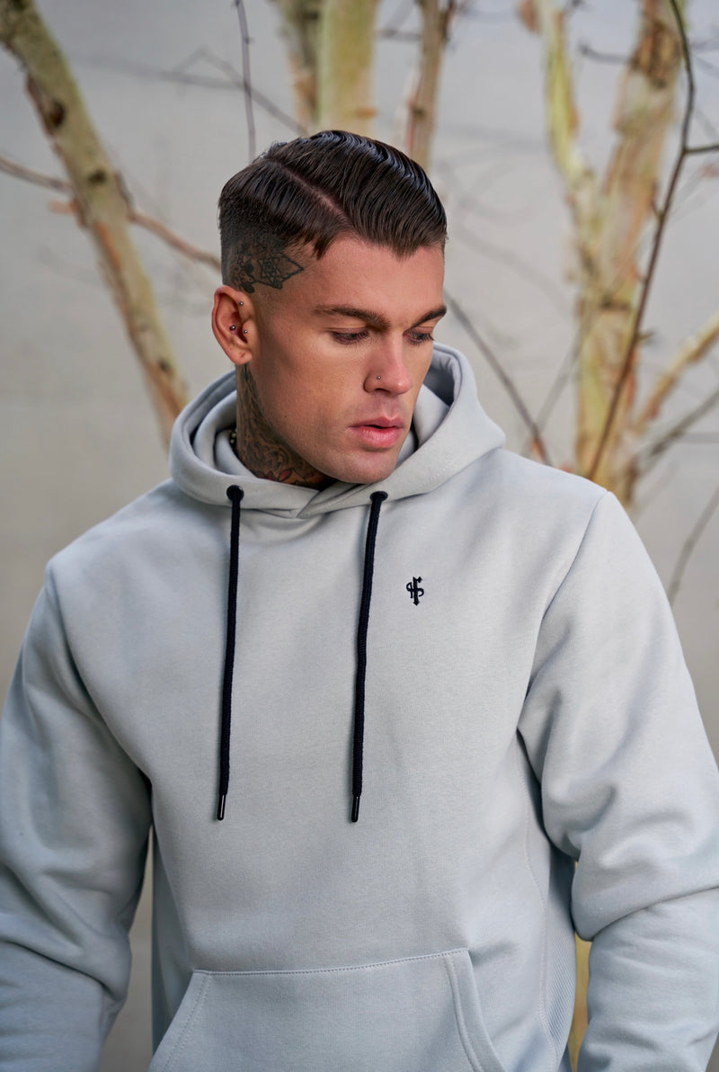 Father Sons Stone Grey Relaxed Fit Rib Panel Overhead Hoodie and Kangaroo Pocket - FSH721