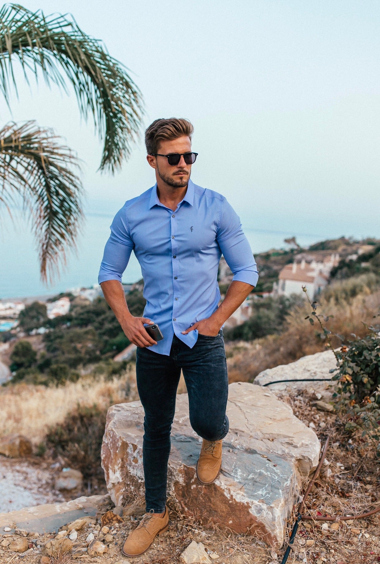 Slim Stretch Black Acid Wash Jeans - FSH301