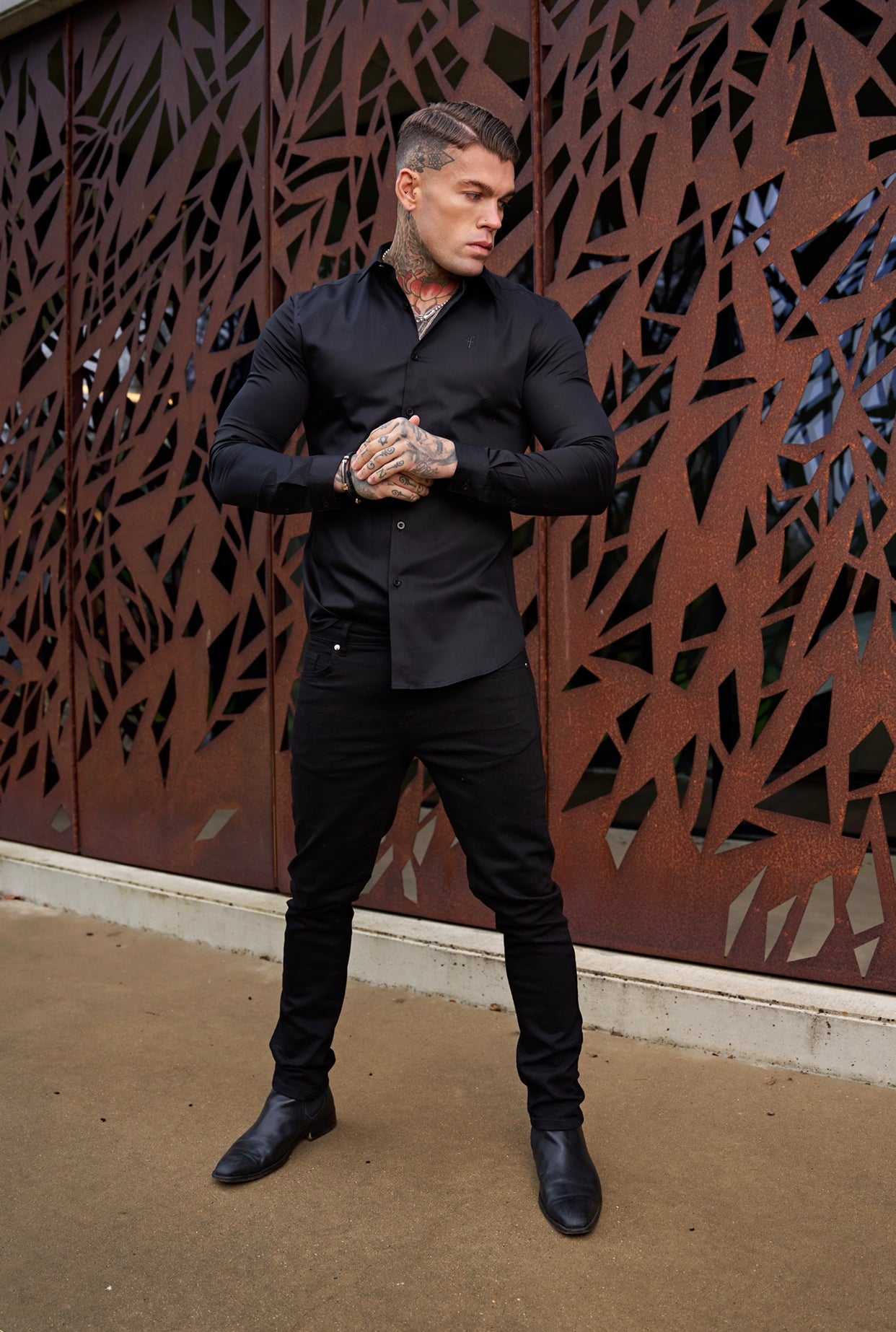 Classic Black Luxe Egyptian Cotton Relaxed Fit - FSR213
