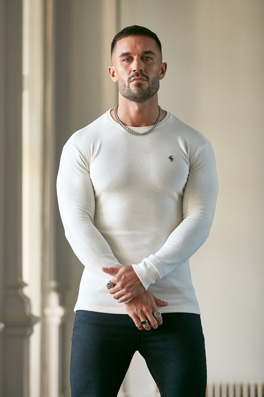 Classic Cream Super Slim Jumper - FSH411