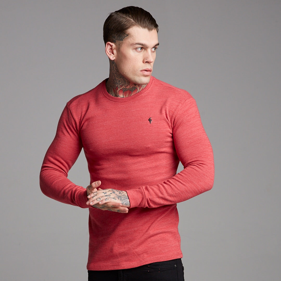 Classic Red Marl Super Slim Jumper - FSH231