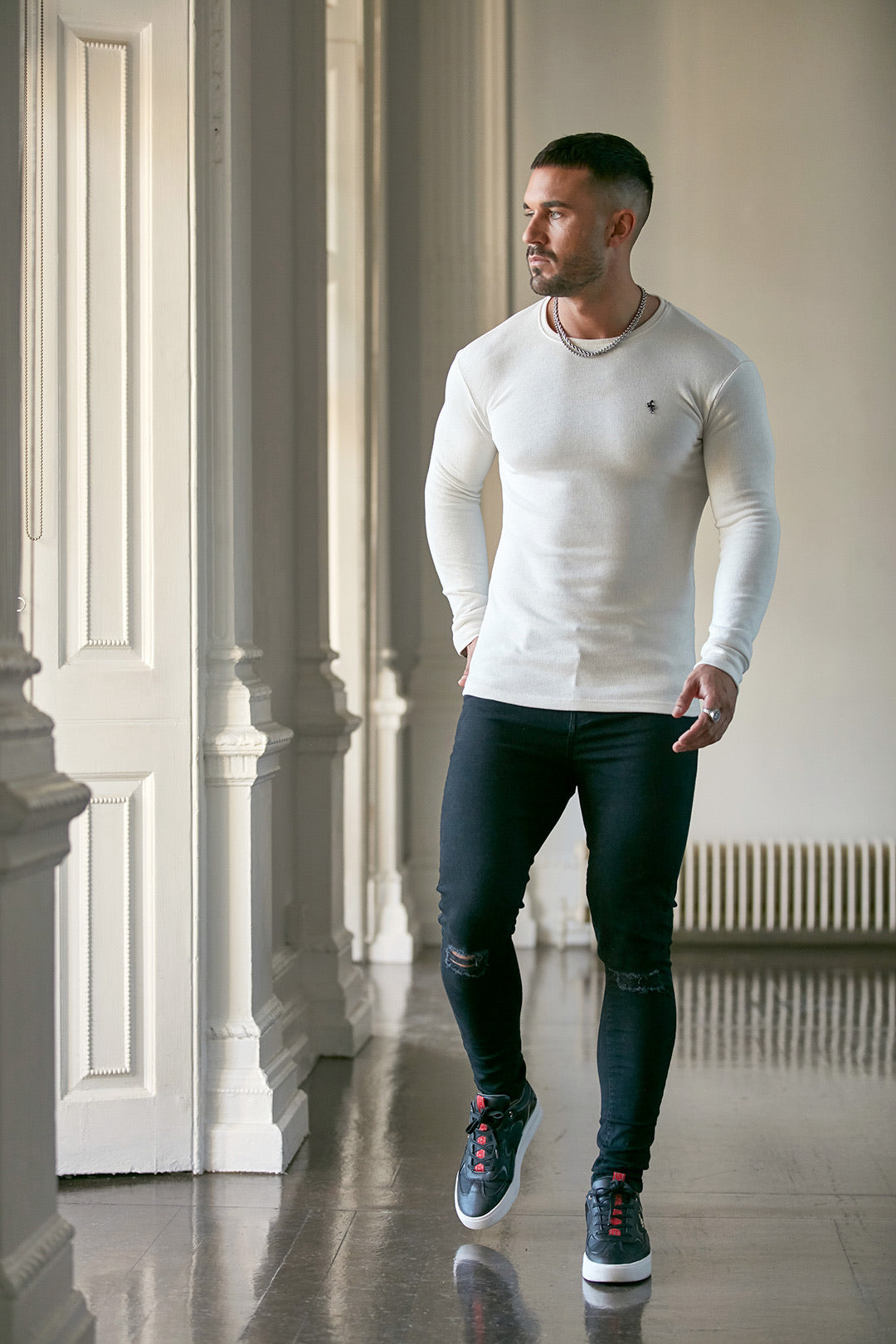 Classic Cream Super Slim Jumper - FSH411