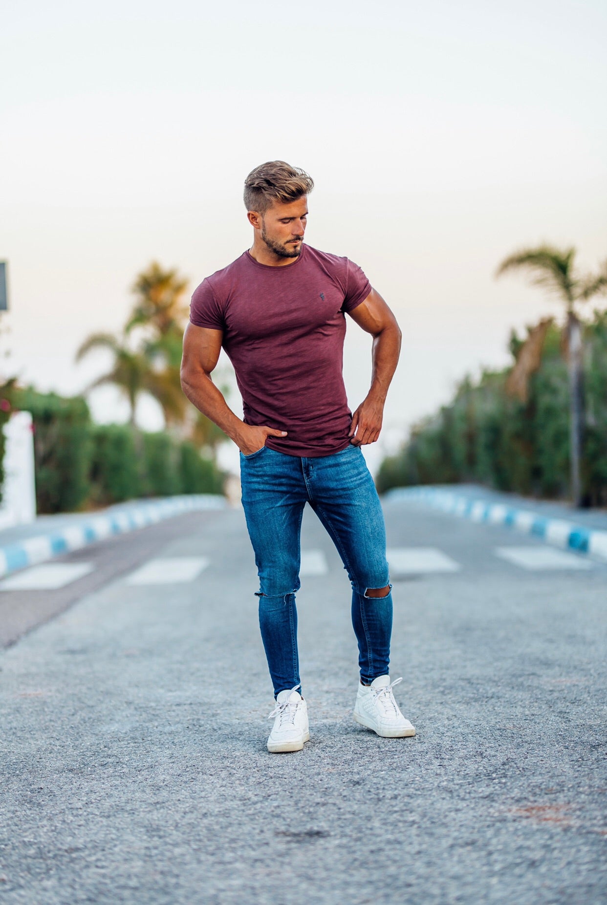 Burgundy Slub Crew - FSH056