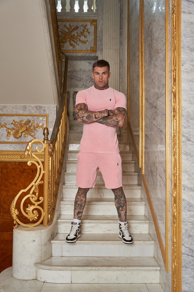 Father Sons Pink Velour Shorts - FSVS654