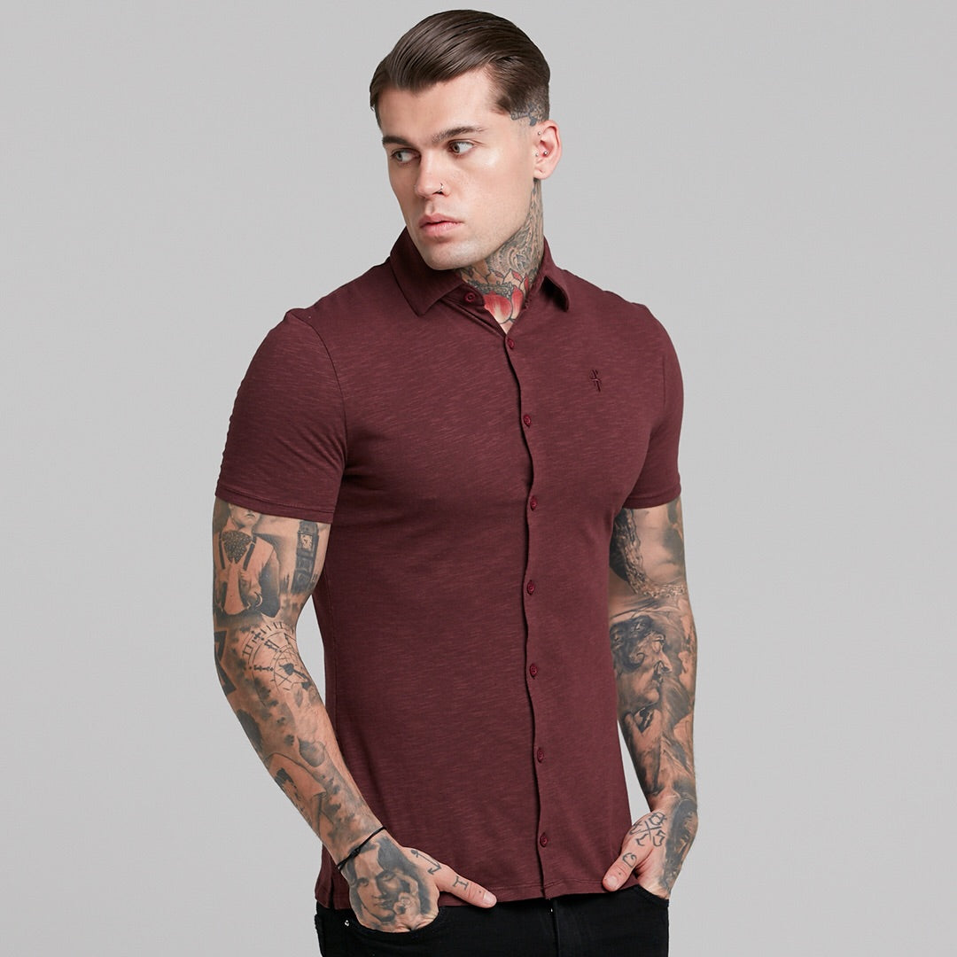 Burgundy Jersey Short Sleeve - FSH016 (LAST CHANCE)