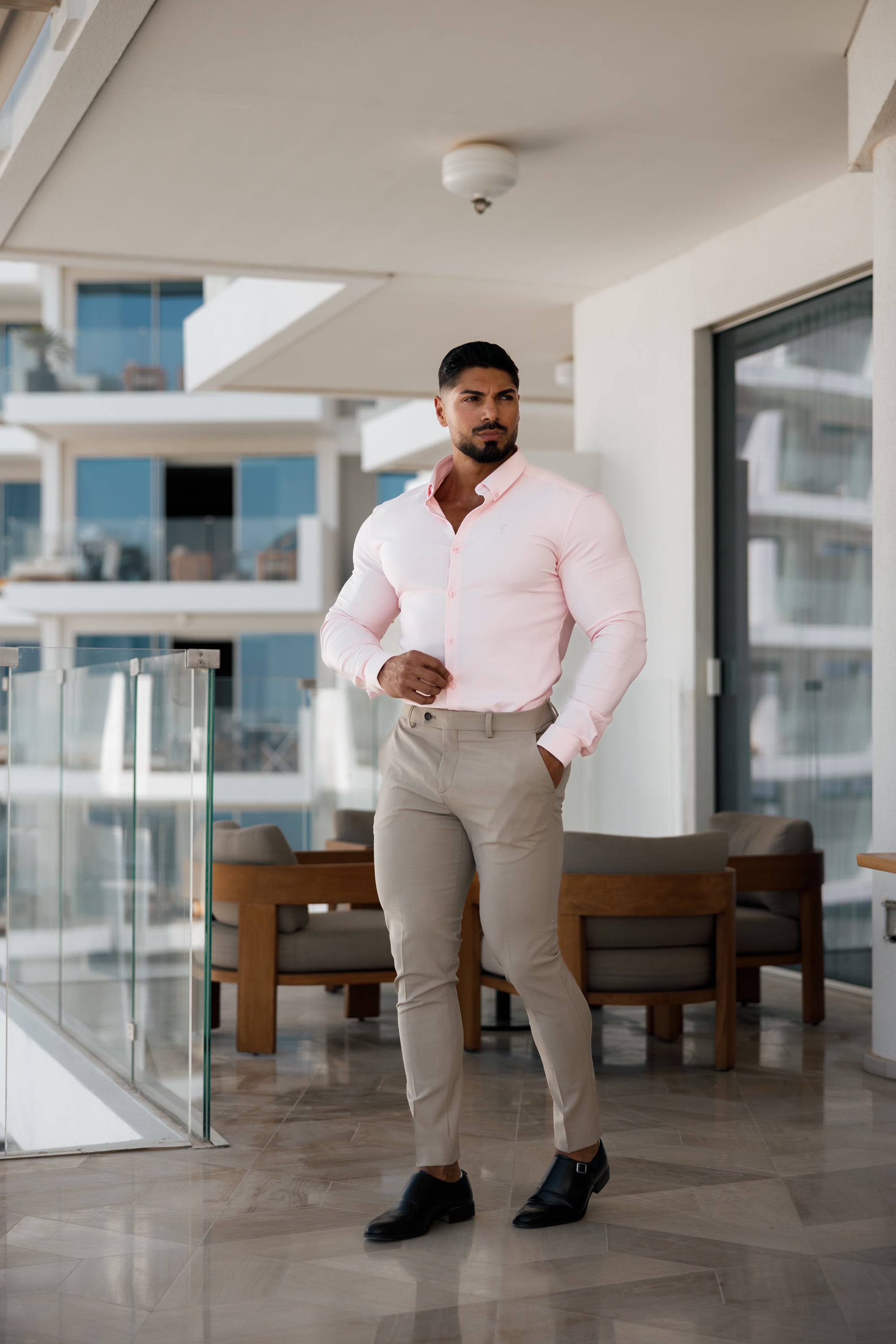 Super Slim Scuba Pink Long Sleeve Stretch - FS880