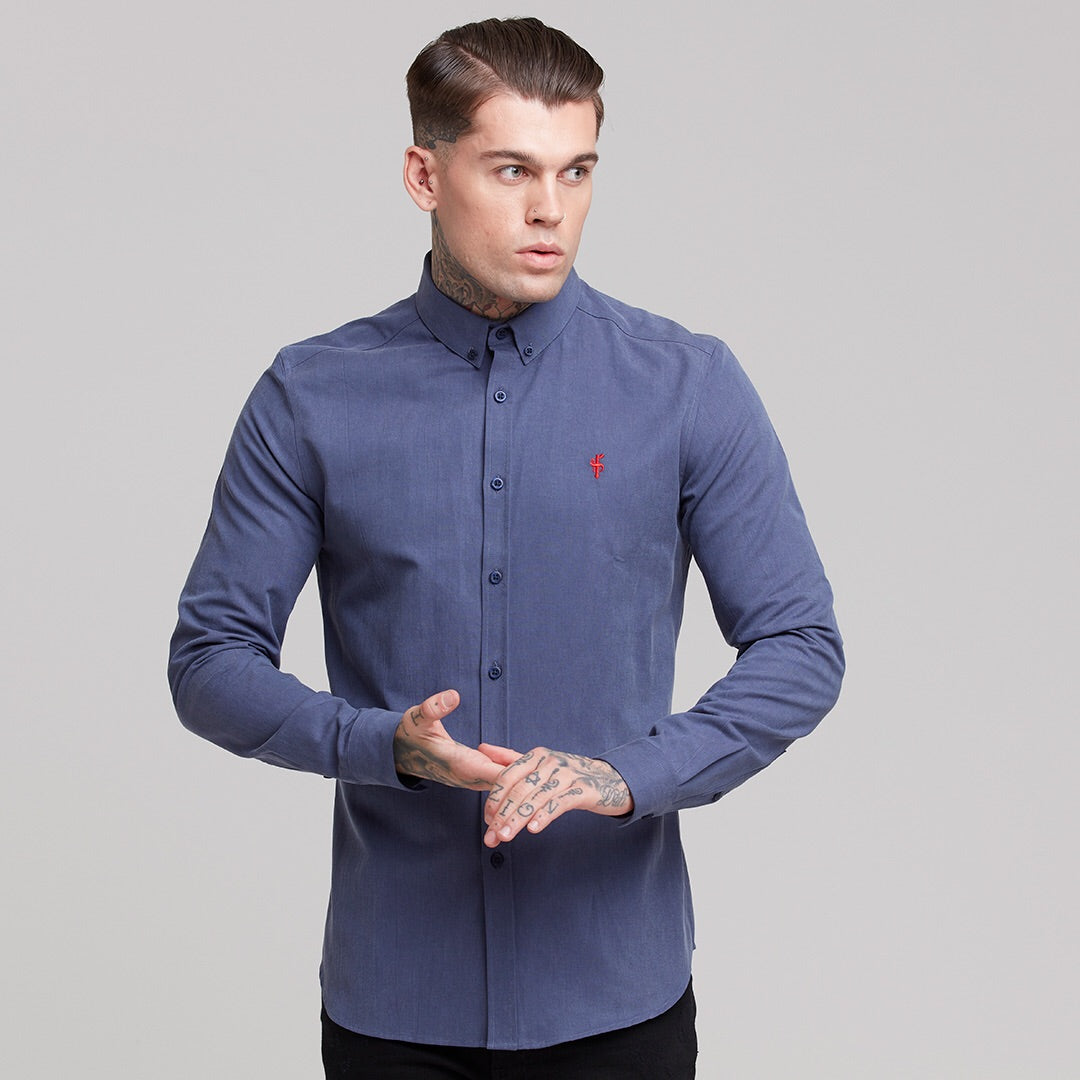 Classic Blue Lyocell Long Sleeve (Red Emblem) - FS469 (LAST CHANCE)