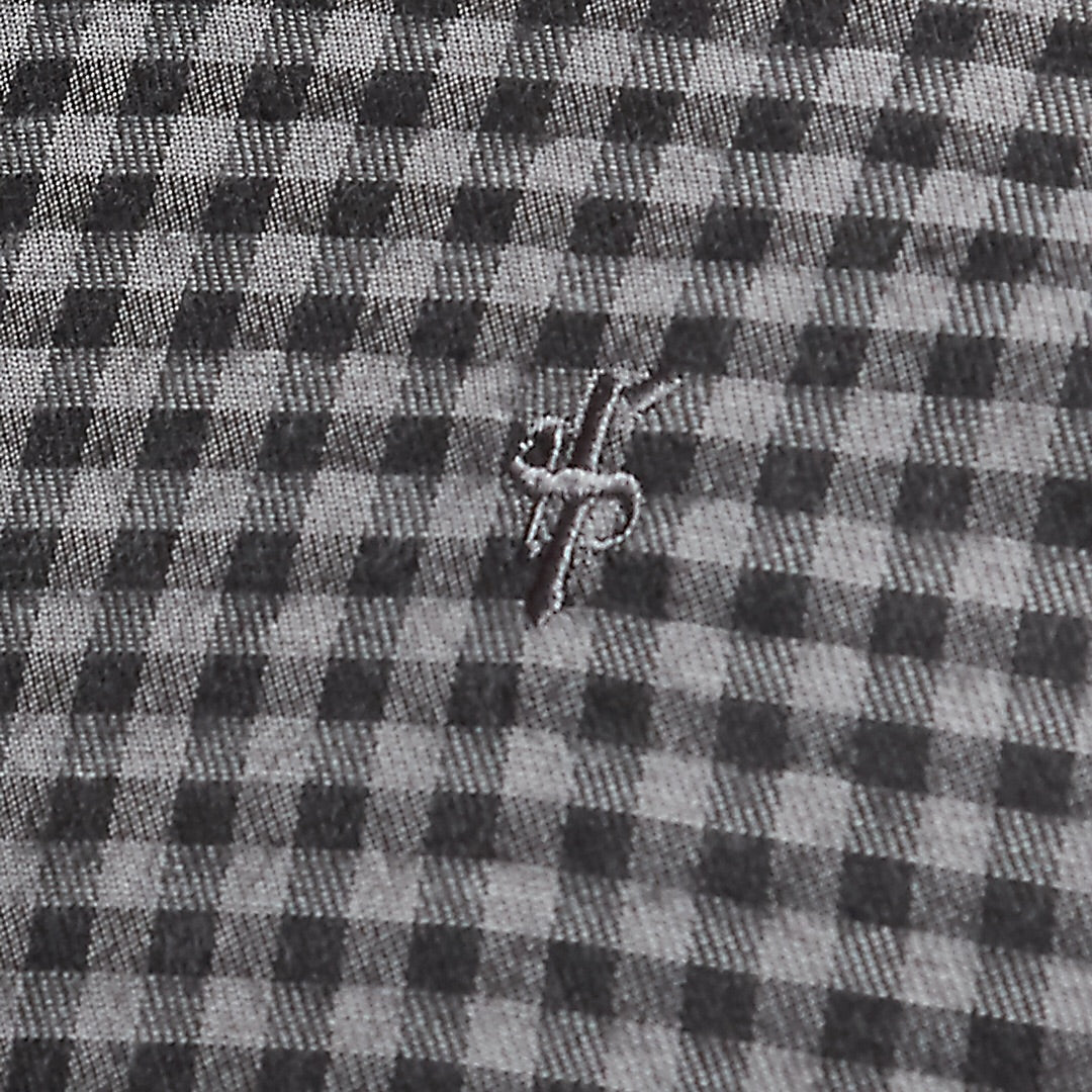 Classic Black & Grey Brushed Check Long Sleeve (Grey Emblem) - FS411