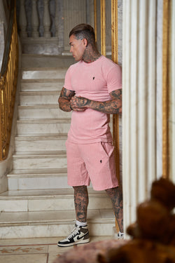 Father Sons Pink Velour Shorts - FSVS654