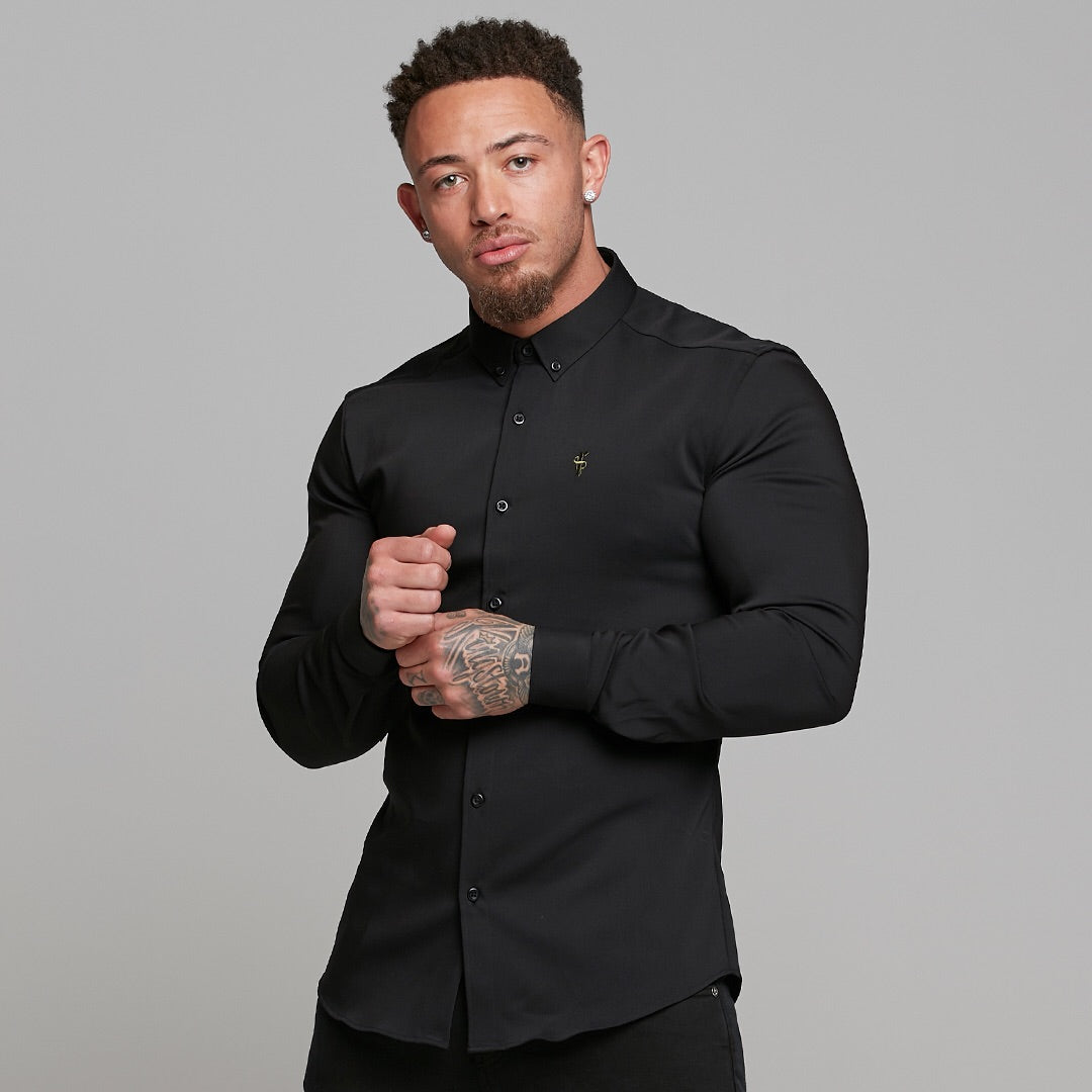 Super Slim Ultra Stretch Classic Black (Khaki Embroidery) -  FS480