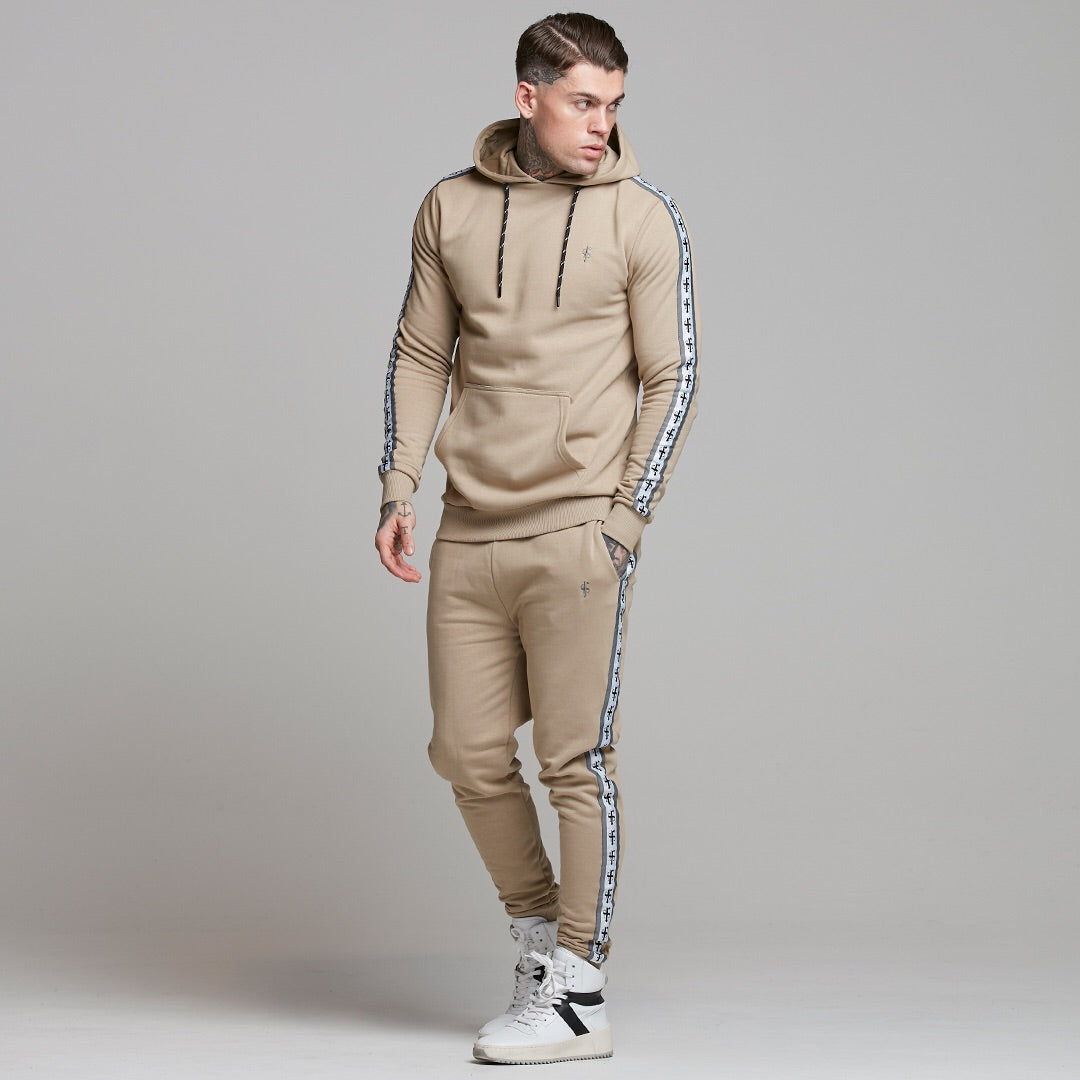 Tapered Beige Hoodie Top