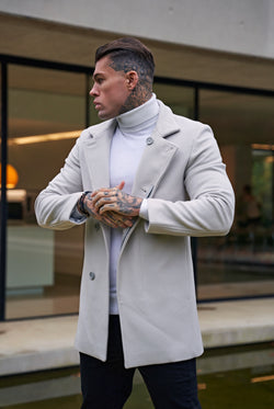 Father Sons Classic White Roll Neck Merino Wool Knitted Jumper With FS