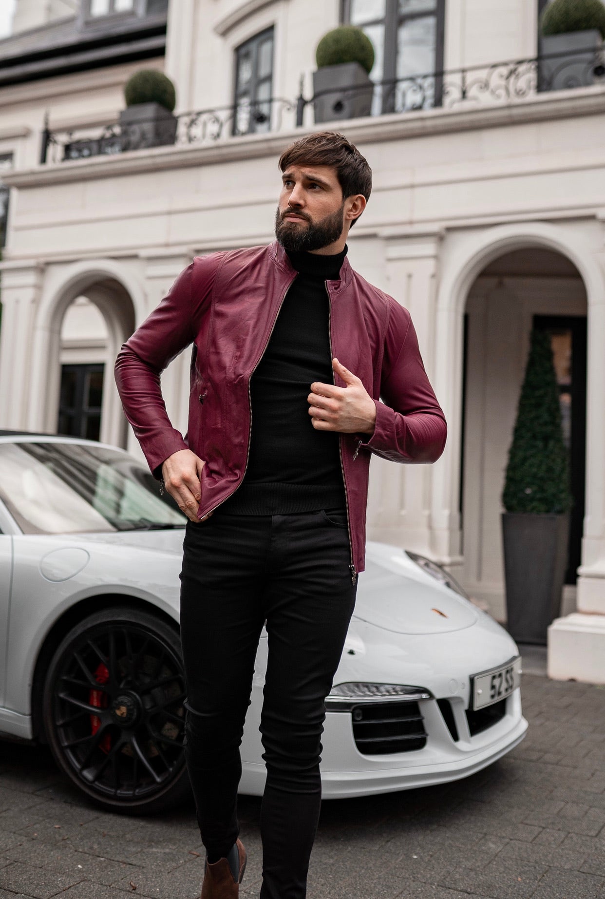 Oxblood Lambs Leather Jacket - FSH257