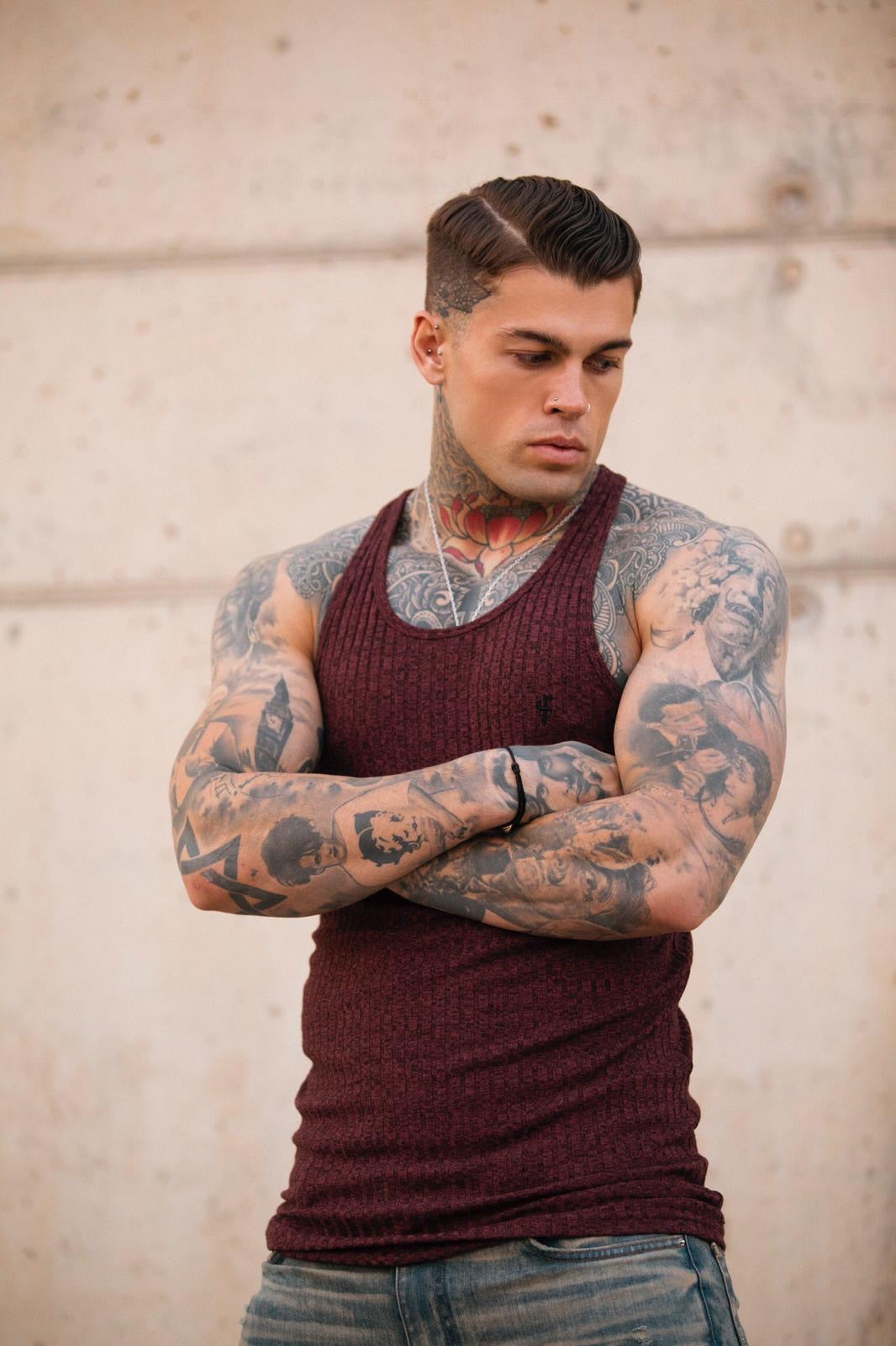Ribbed Knit Super Slim Vest - Tonal