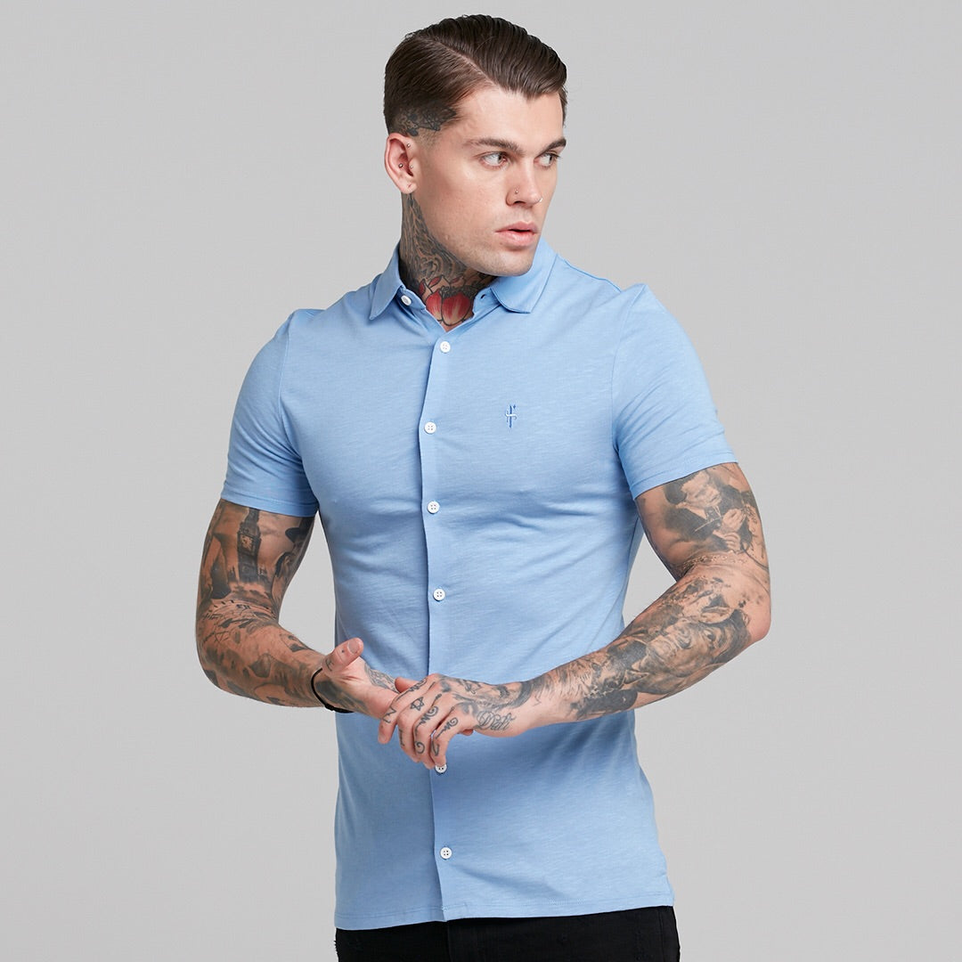 Super Slim Baby Blue Jersey Short Sleeve - FSH015 (LAST CHANCE)