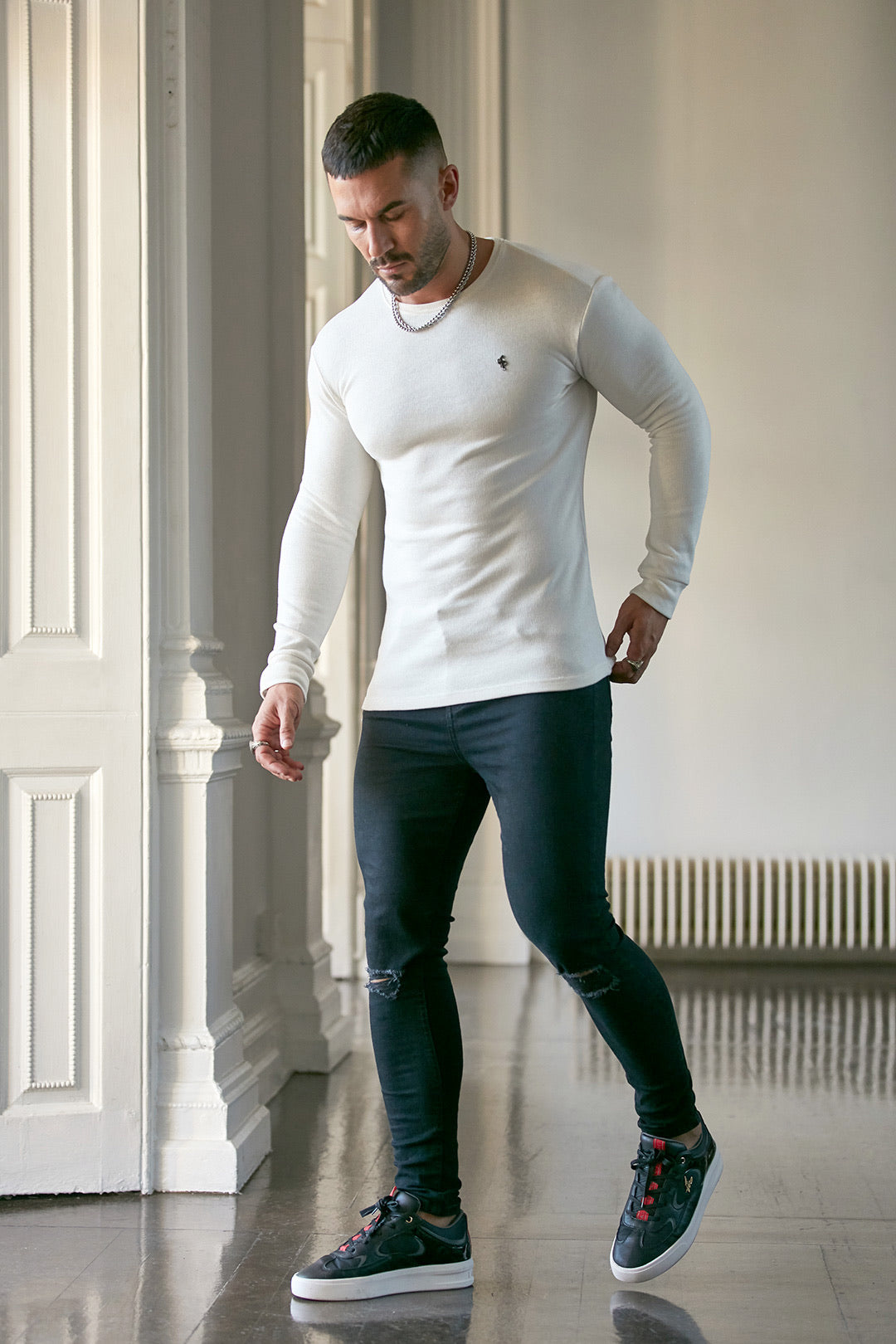 Classic Cream Super Slim Jumper - FSH411