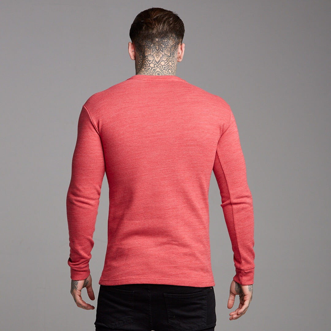 Classic Red Marl Super Slim Jumper - FSH231