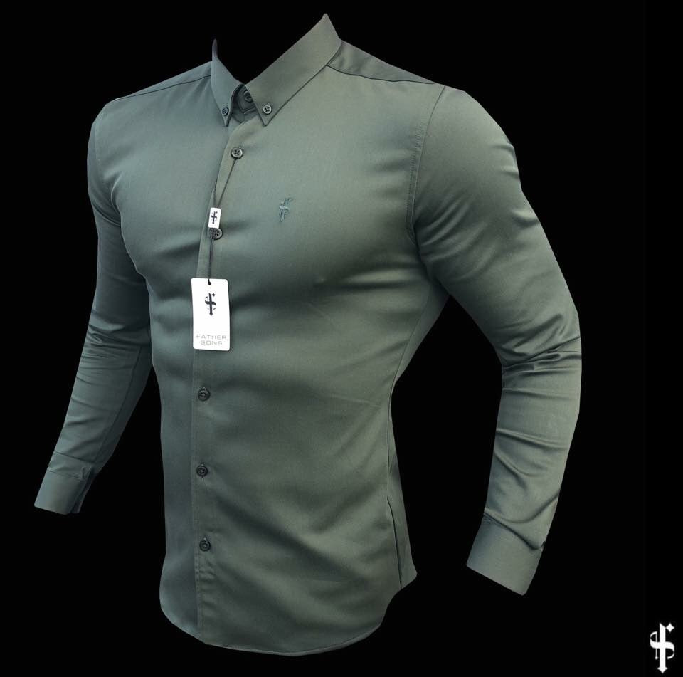 Super Slim Stretch Khaki Denim Long Sleeve - FS211