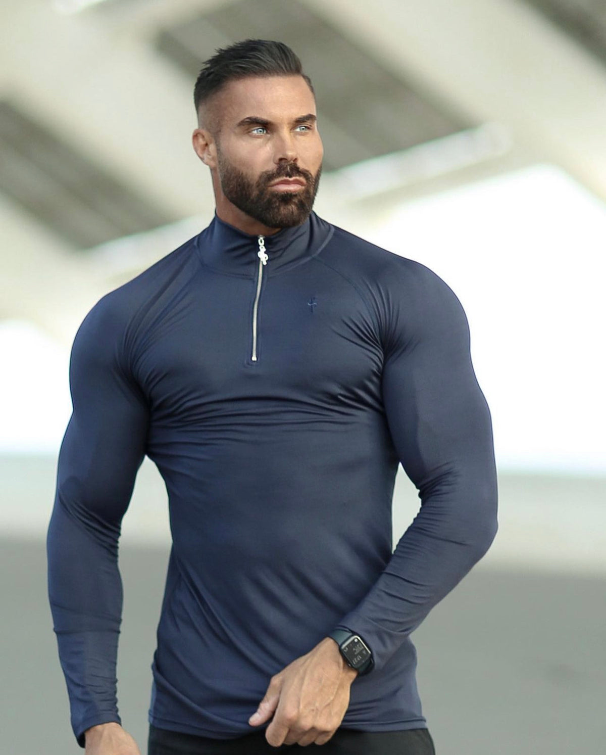 Long Sleeve Navy Half Zip Gym Top - FSH712 – Father Sons