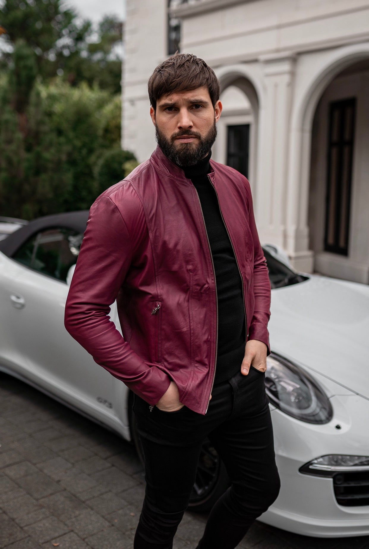 Oxblood Lambs Leather Jacket - FSH257