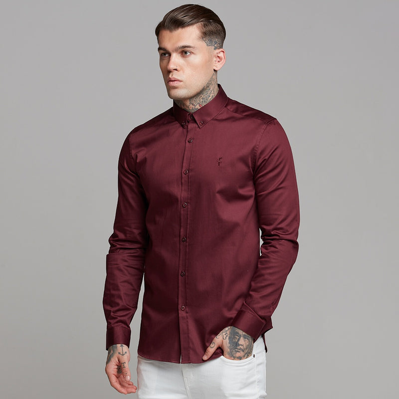 Father Sons Classic Burgundy Luxe Egyptian Cotton Button Down - FS497 (LAST CHANCE)