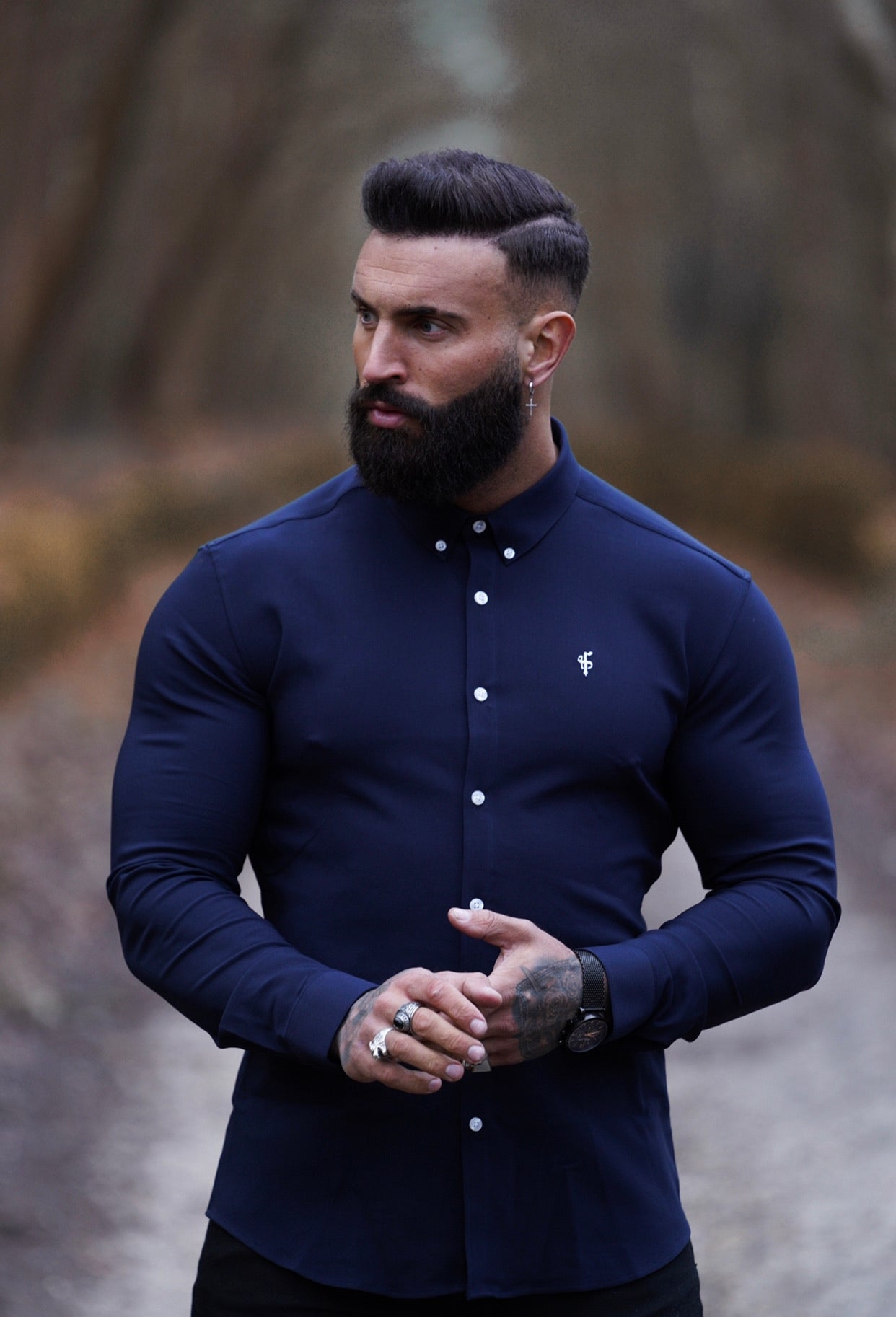 Super Slim Scuba Navy Long Sleeve Stretch - FS615