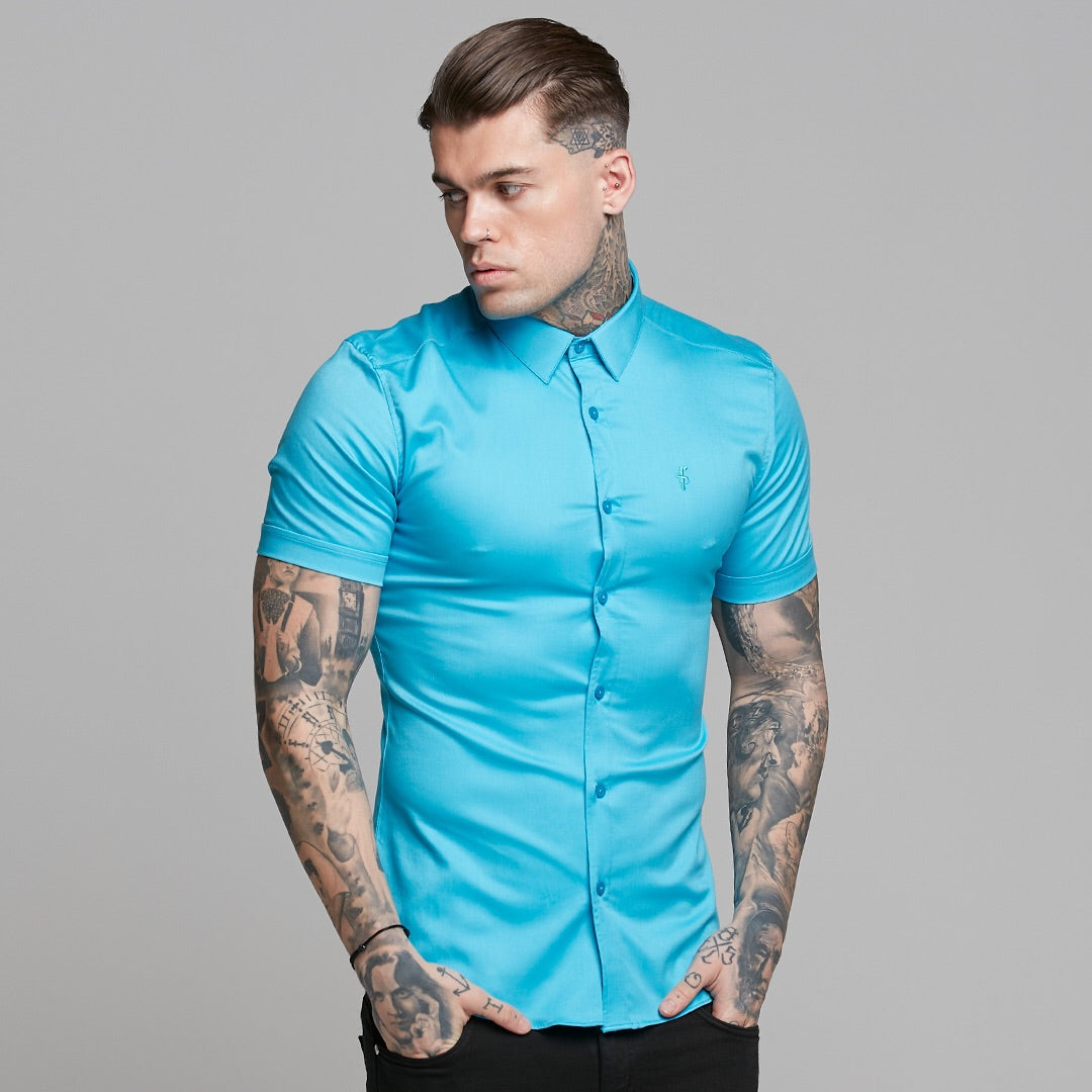 Super Slim Luxe Ultra Stretch Bright Blue Short Sleeve
