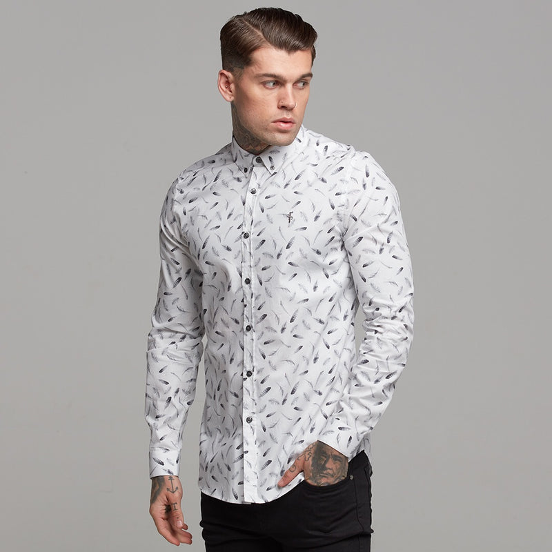 Father Sons Super Slim Stretch Feather Print Long Sleeve - FS429
