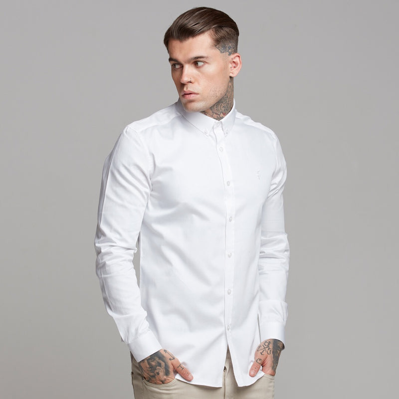 Father Sons Classic White Luxe Egyptian Cotton Button Down - FS493