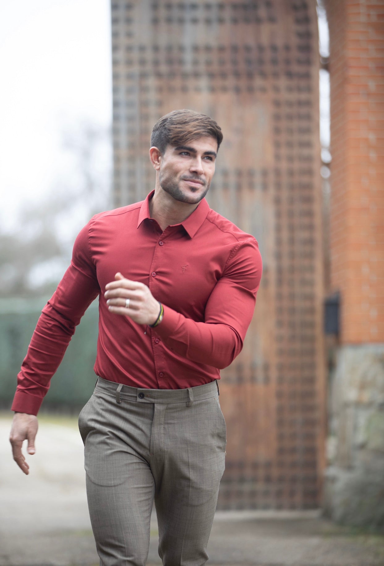 Super Slim Luxe Ultra Stretch Classic Mid Burgundy Long Sleeve -  FS743