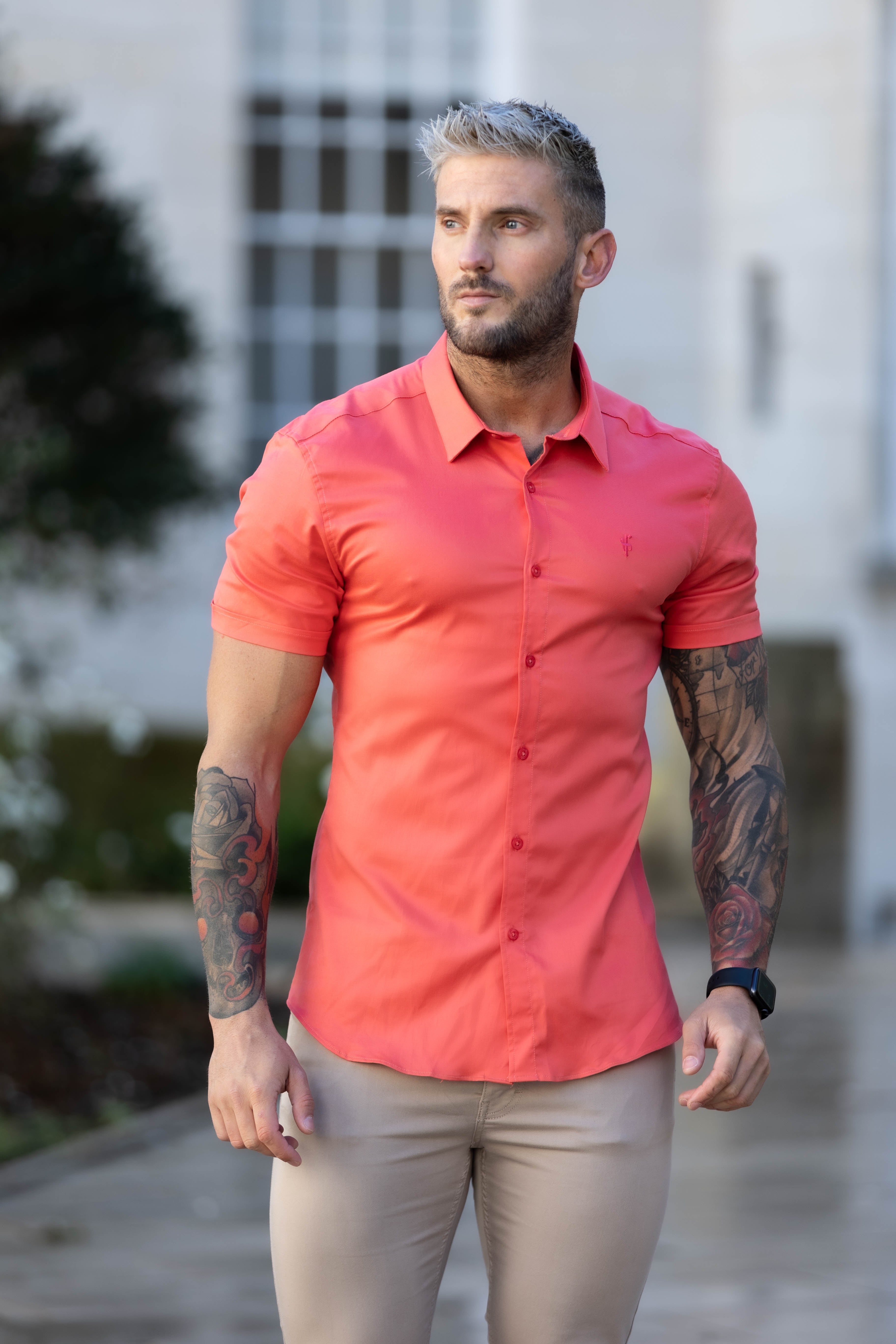 Super Slim Luxe Ultra Stretch Classic Coral Short Sleeve -  FS671