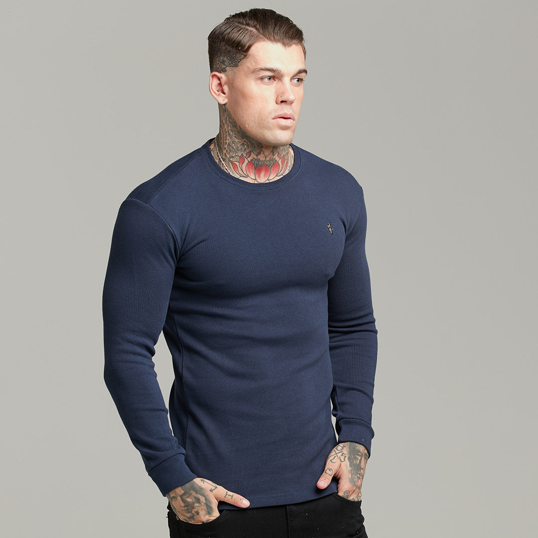 Classic Navy Super Slim Jumper - FSH410