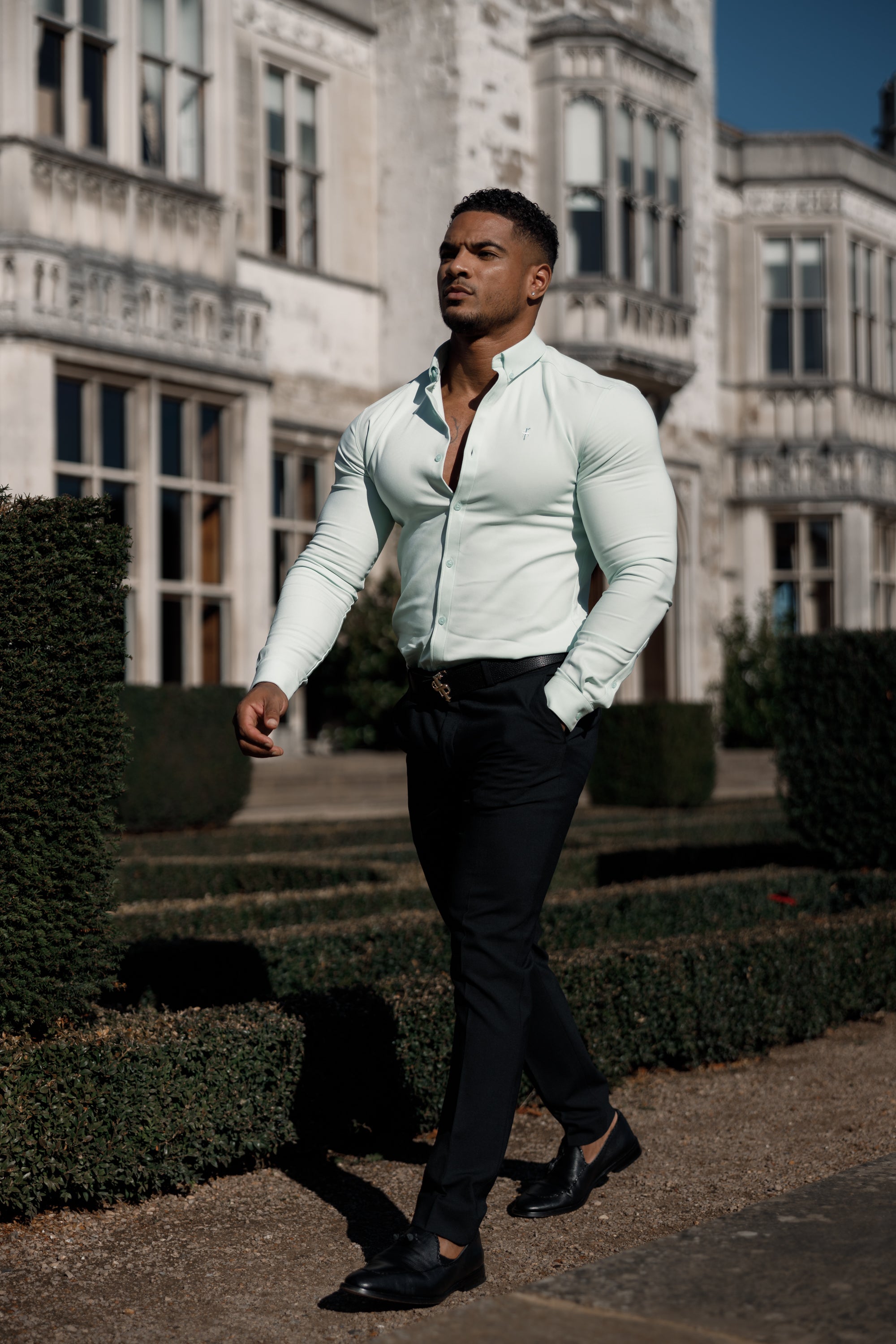 Super Slim Scuba Mint Green Long Sleeve Stretch - FS878