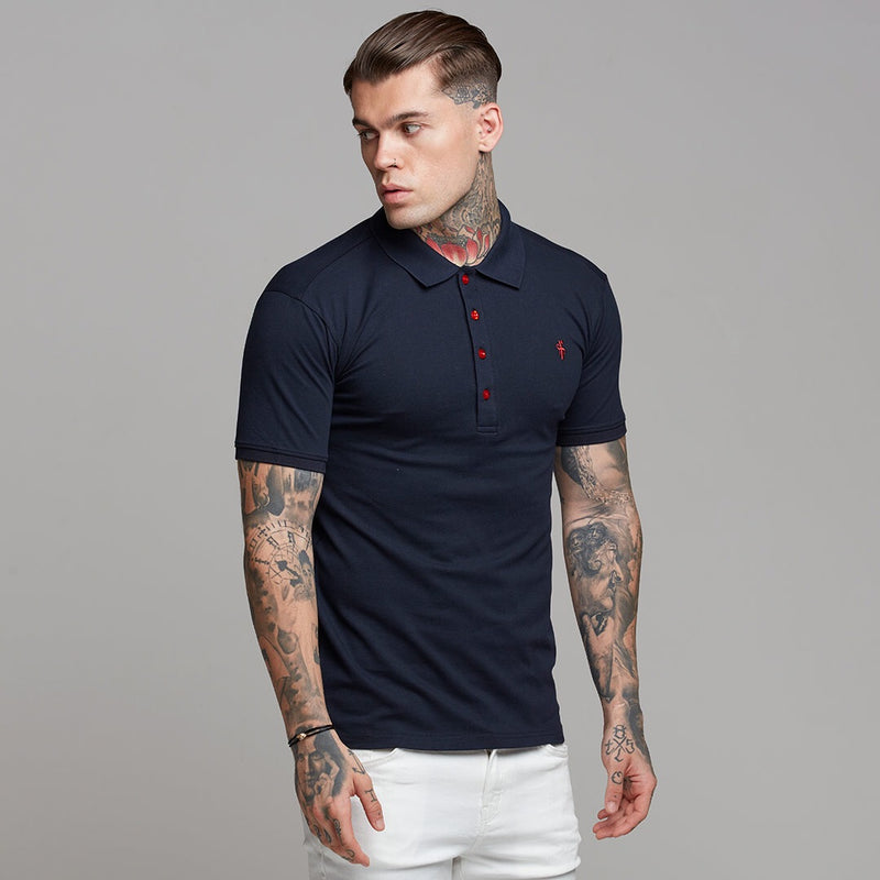 Father Sons Classic Navy and Red Contrast Polo Shirt - FSH250