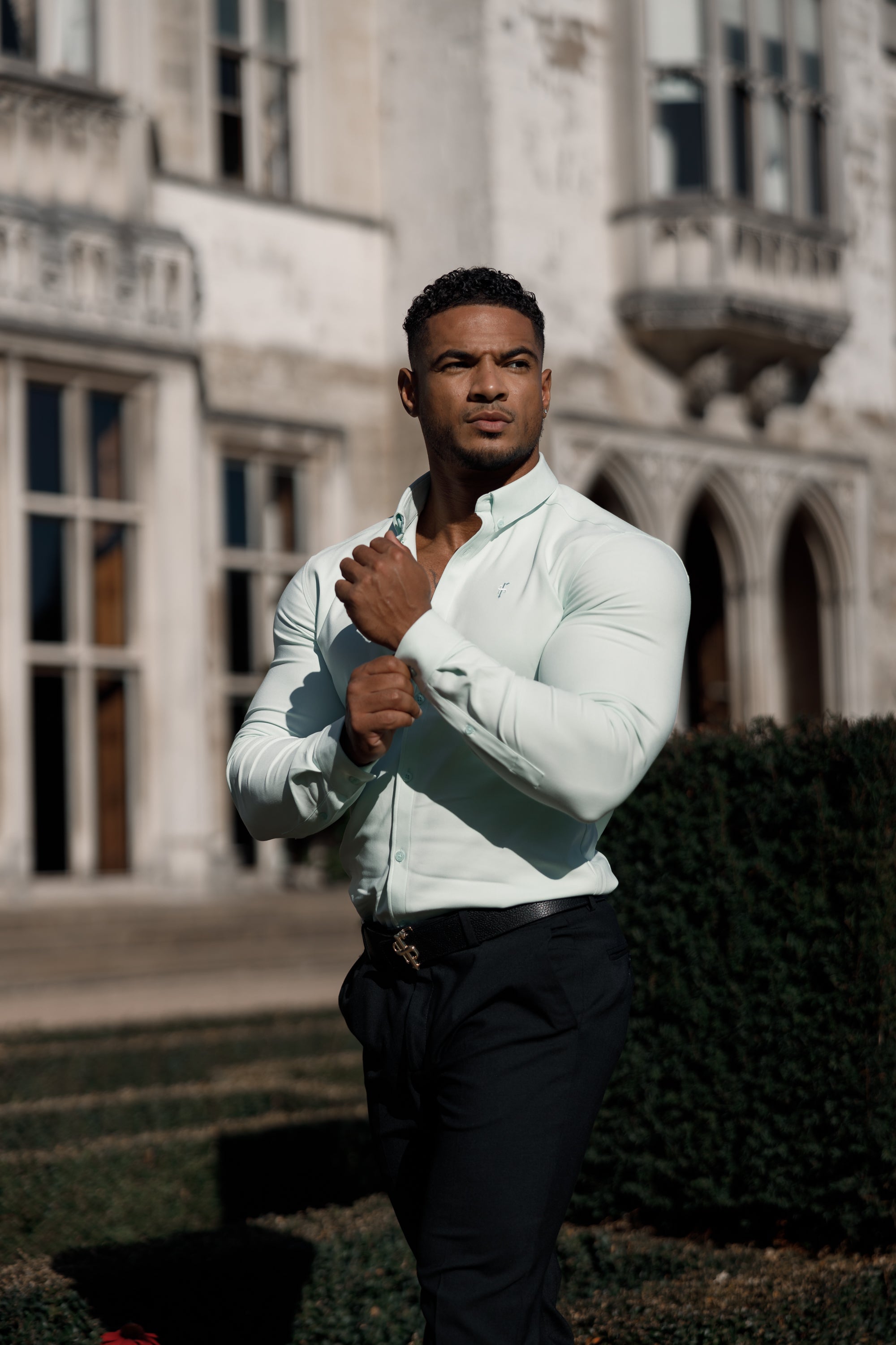 Super Slim Scuba Mint Green Long Sleeve Stretch - FS878