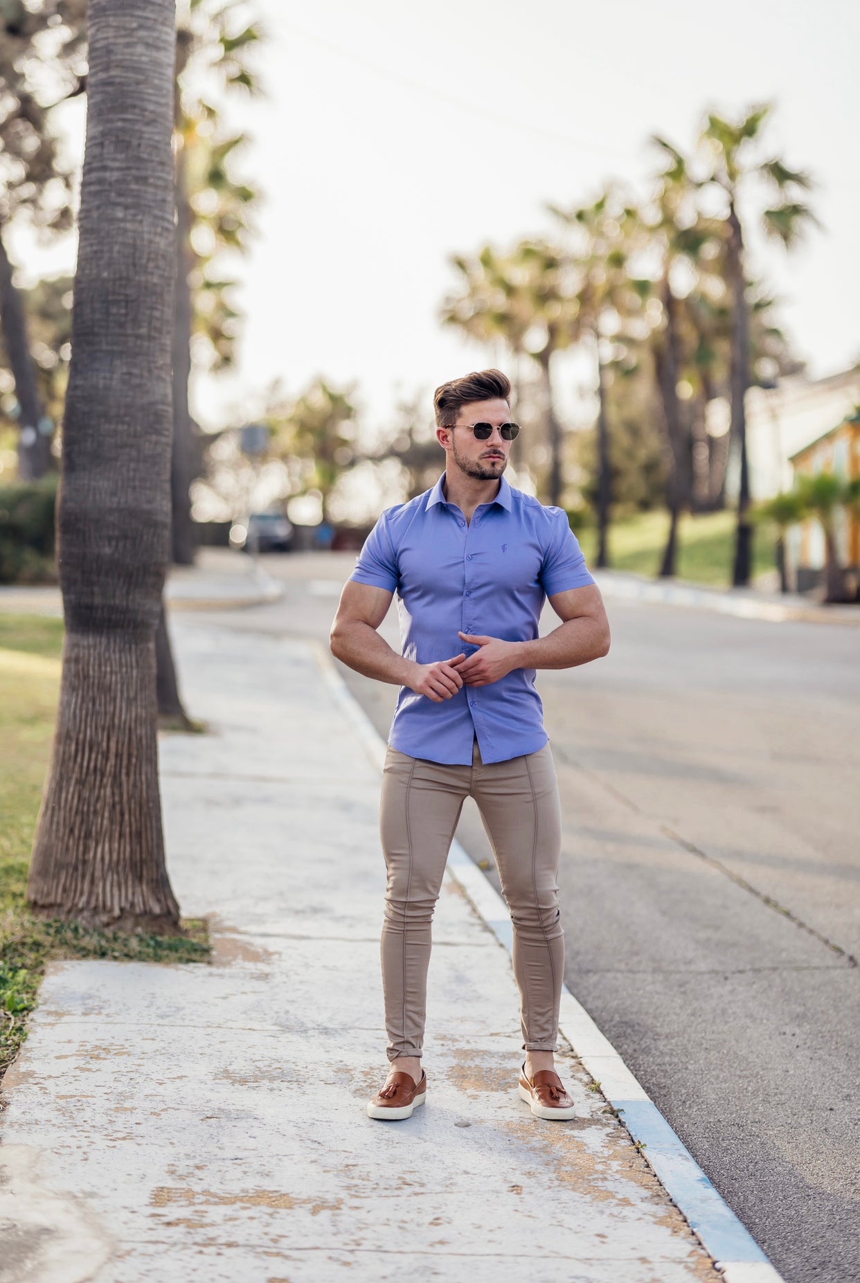 Super Slim Luxe Ultra Stretch Bright Blue Short Sleeve