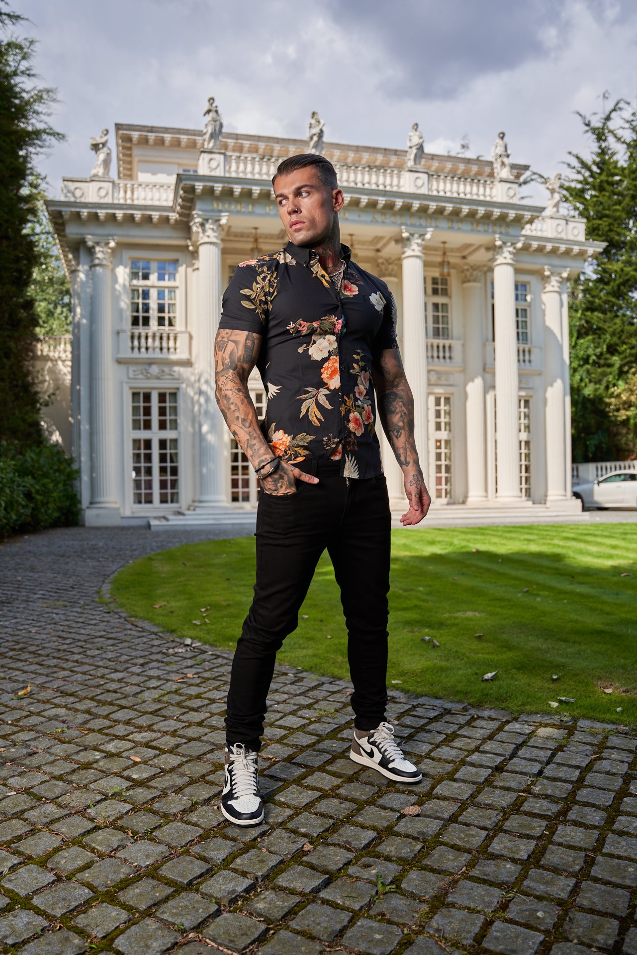 Black Stretch Jeans Relaxed Fit - FSH643