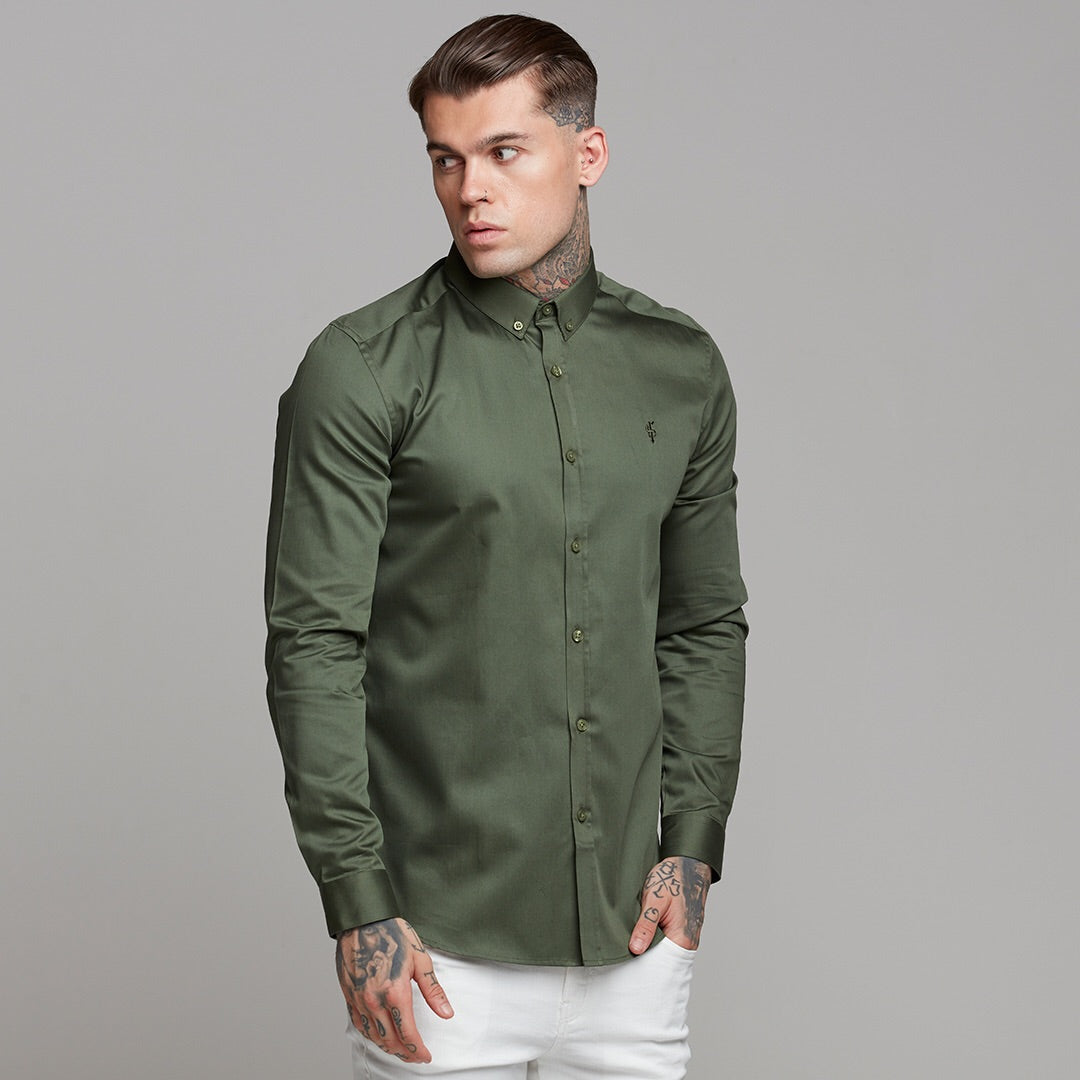 Classic Button Down Khaki Luxe Egyptian Cotton - FS501 (LAST CHANCE)